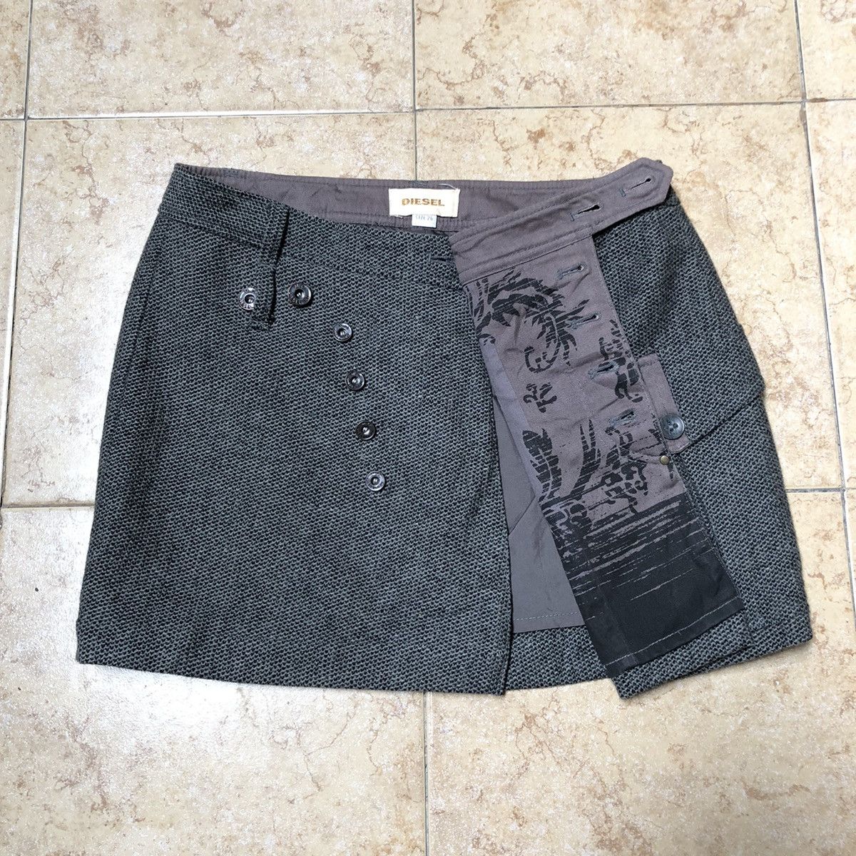 Diesel DIESEL button fly mini skirt Size 29" - 14 Thumbnail