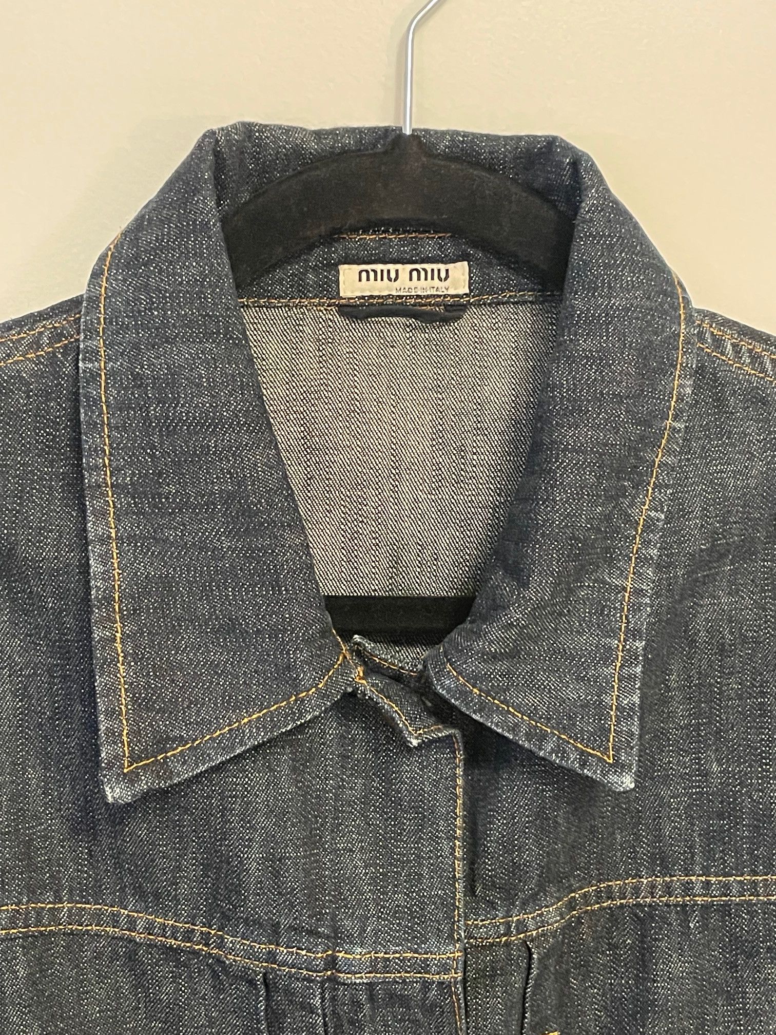 Miu Miu Miu Miu Denim Jacket size L, Fits M Size US M / EU 48-50 / 2 - 2 Thumbnail