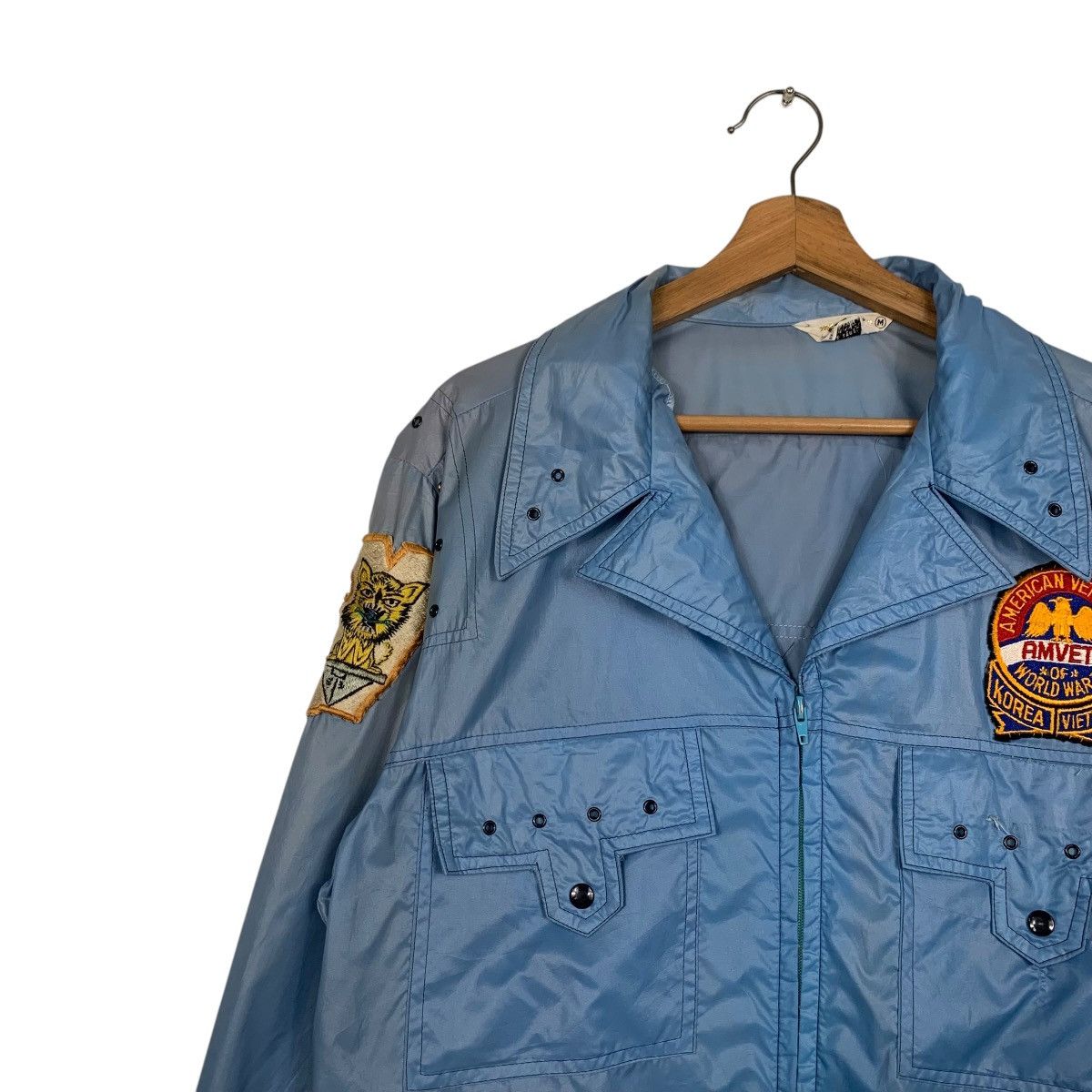 Vintage AMVETS World War II Korea Vietnam Nylon Jacket #2432-C109 Size US M / EU 48-50 / 2 - 9 Thumbnail