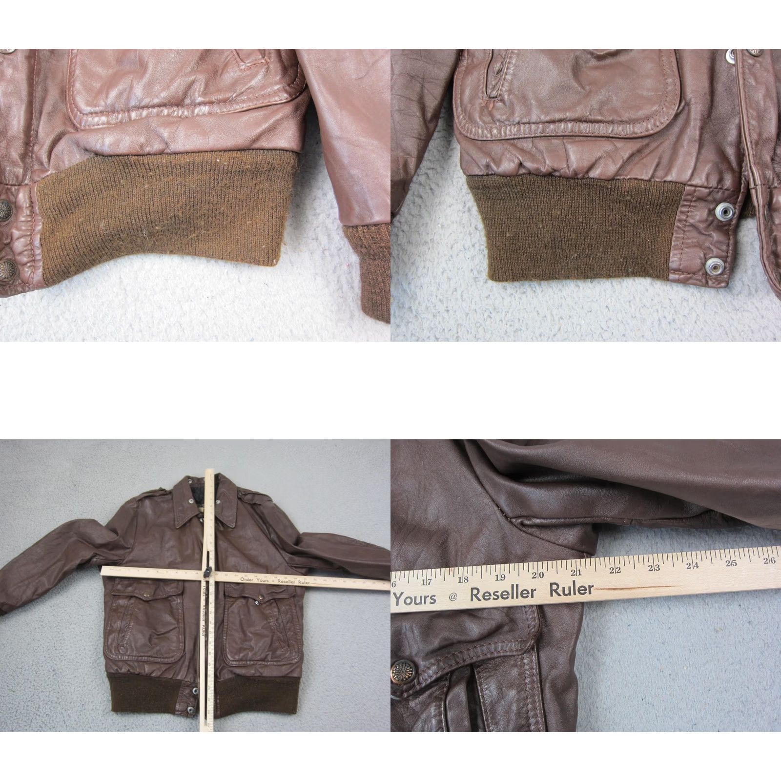 Brooks VINTAGE Brooks Leather Jacket Mens L Brown Bomber Coat 70s Full Zip Zipper Leather Lining 80s 90s Western Man Size US L / EU 52-54 / 3 - 8 Thumbnail