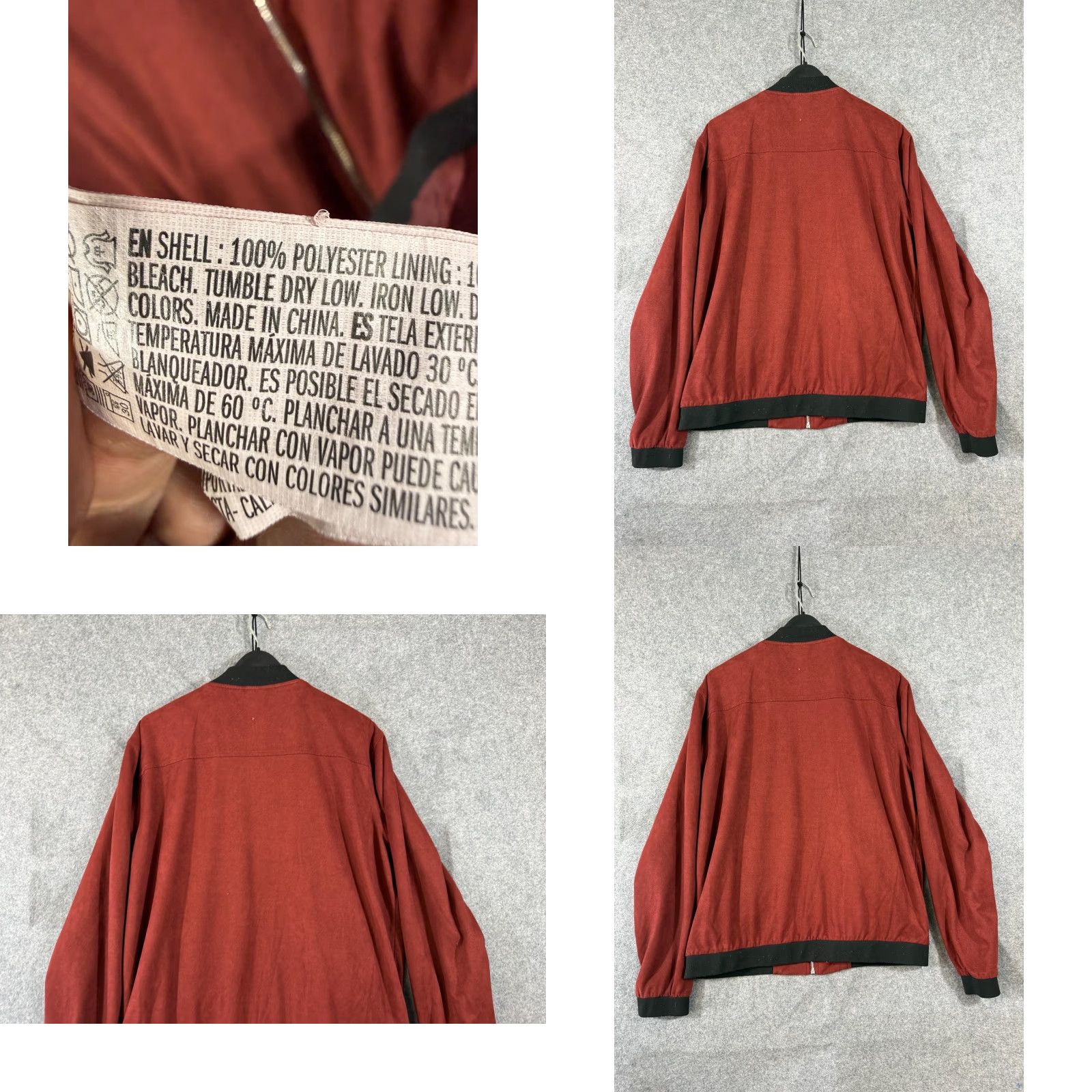 Forever 21 Forever 21 Bomber Jacket Mens XL Red Black Ribbed Knit Trim Full-Zip Jacket Size US XL / EU 56 / 4 - 8 Thumbnail