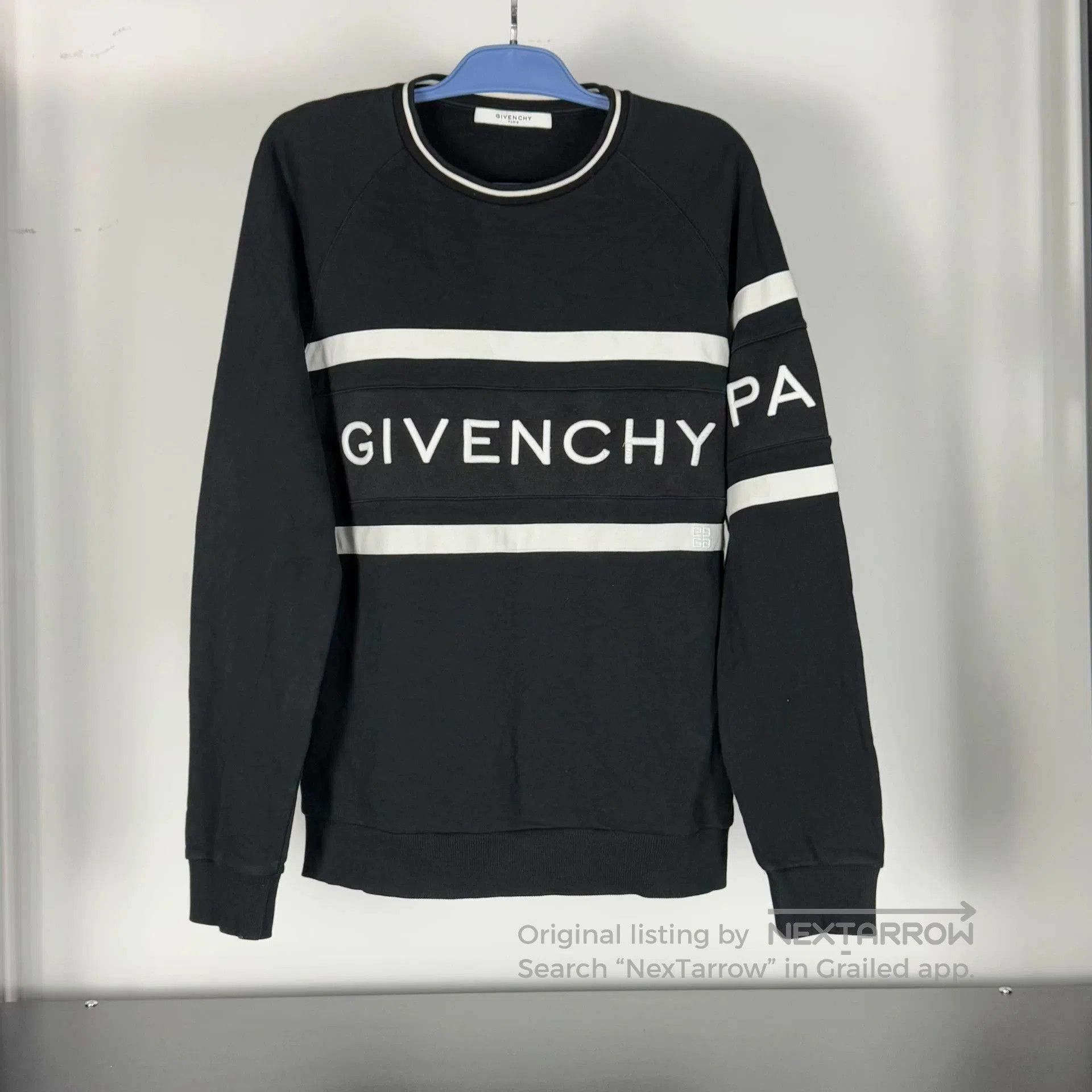 Givenchy Givenchy Black Sweatshirt with Stripe Embroidery. Size US XL / EU 56 / 4 - 1 Thumbnail