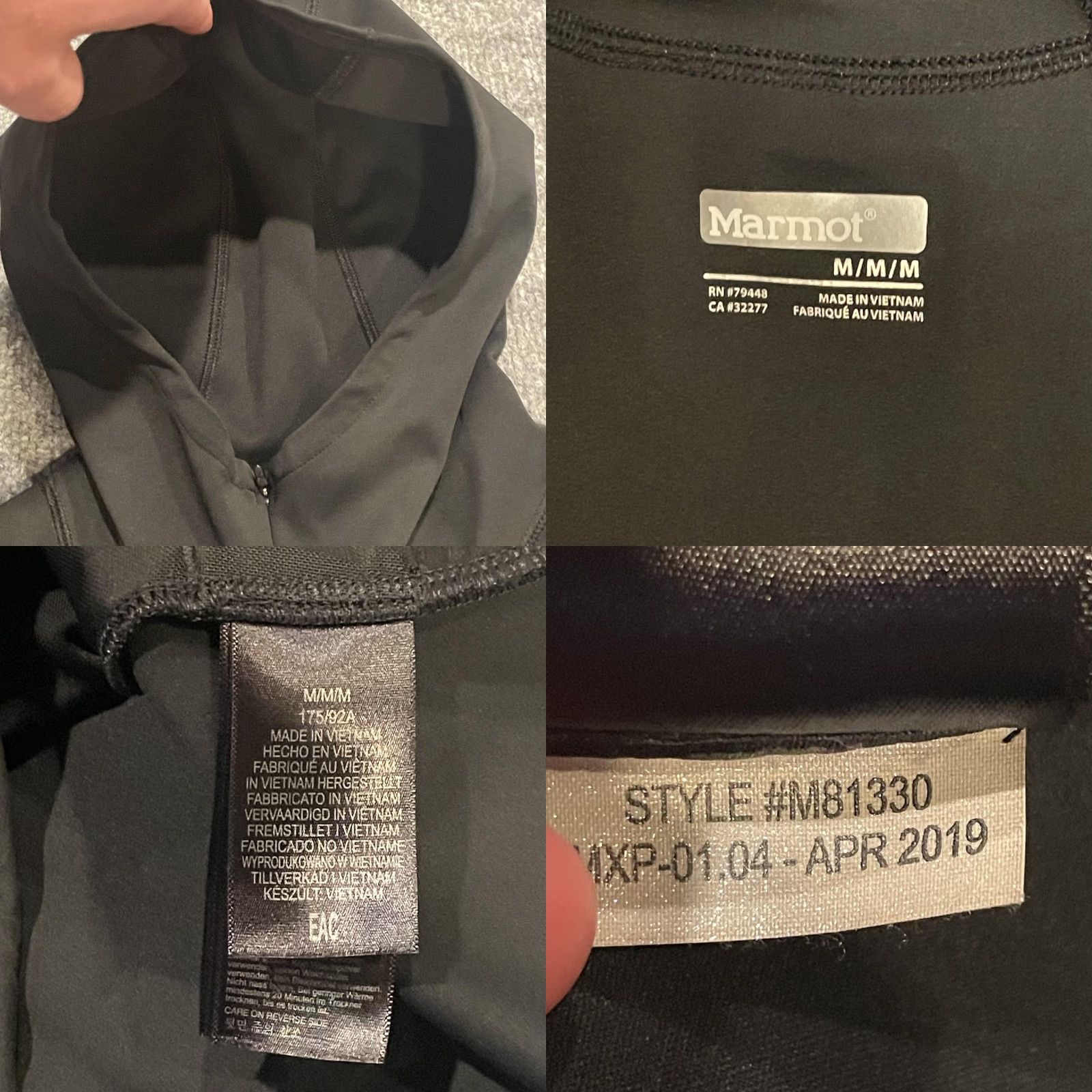 Marmot Marmot Hoodie Mens M Black 1/4 Zip Softshell DraftKings Logo Pullover Front Kangaroo Pocket 1/2 Zip Size US M / EU 48-50 / 2 - 8 Thumbnail