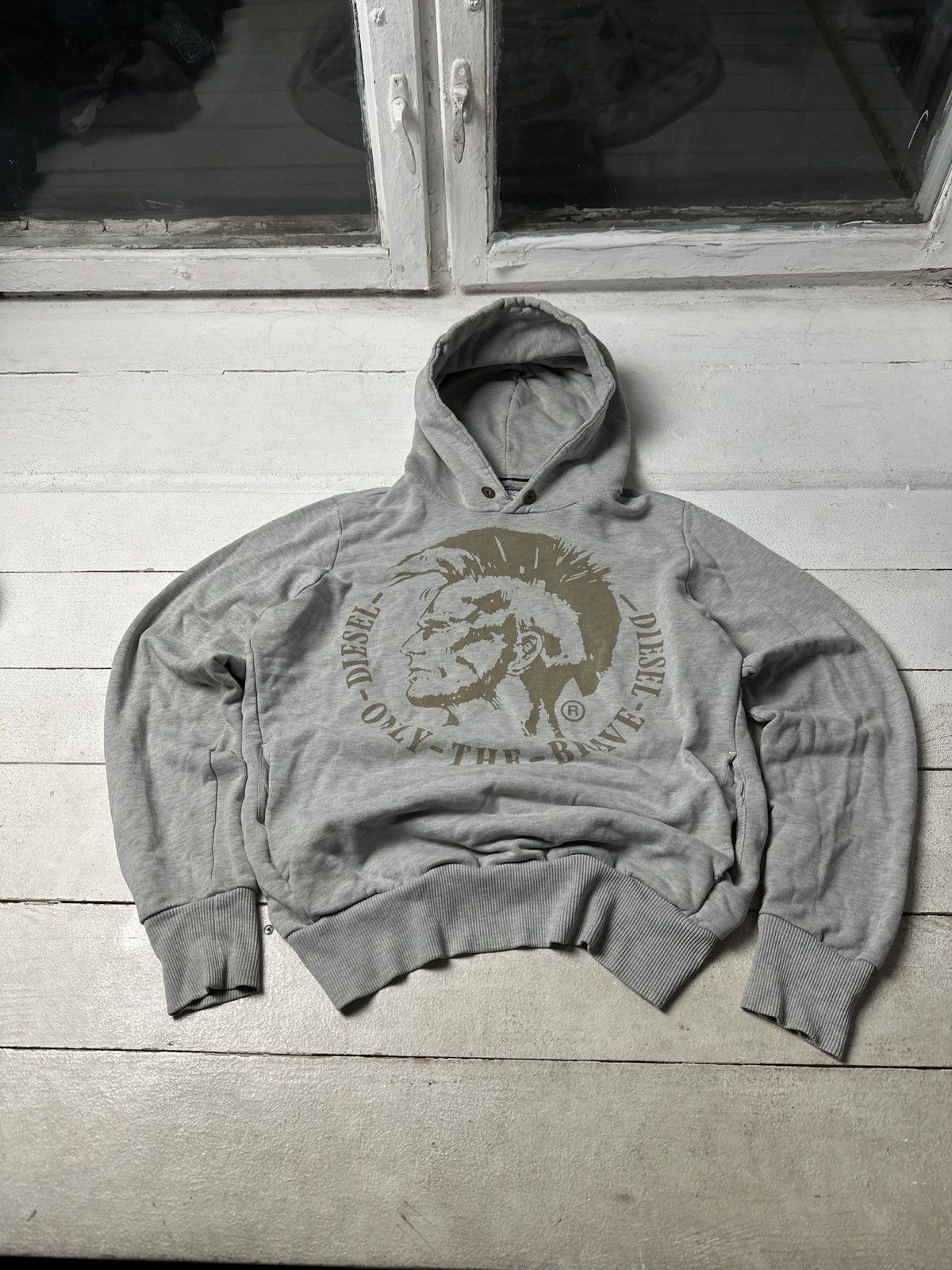 Diesel 🚨DIESEL BIG LOGO RARE AVANT GARDE HOODIE Y2K BOXY Size XL / US 12-14 / IT 48-50 - 1 Thumbnail