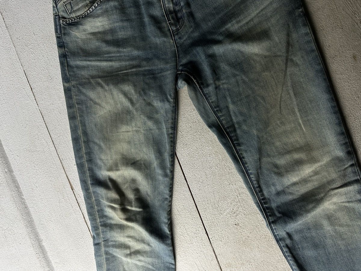 Armani 🚨 ARMANI JEANS WOMEN BLUE DENIM PANTS RINGSTONES Y2K Size 27" / US 4 / IT 40 - 3 Thumbnail