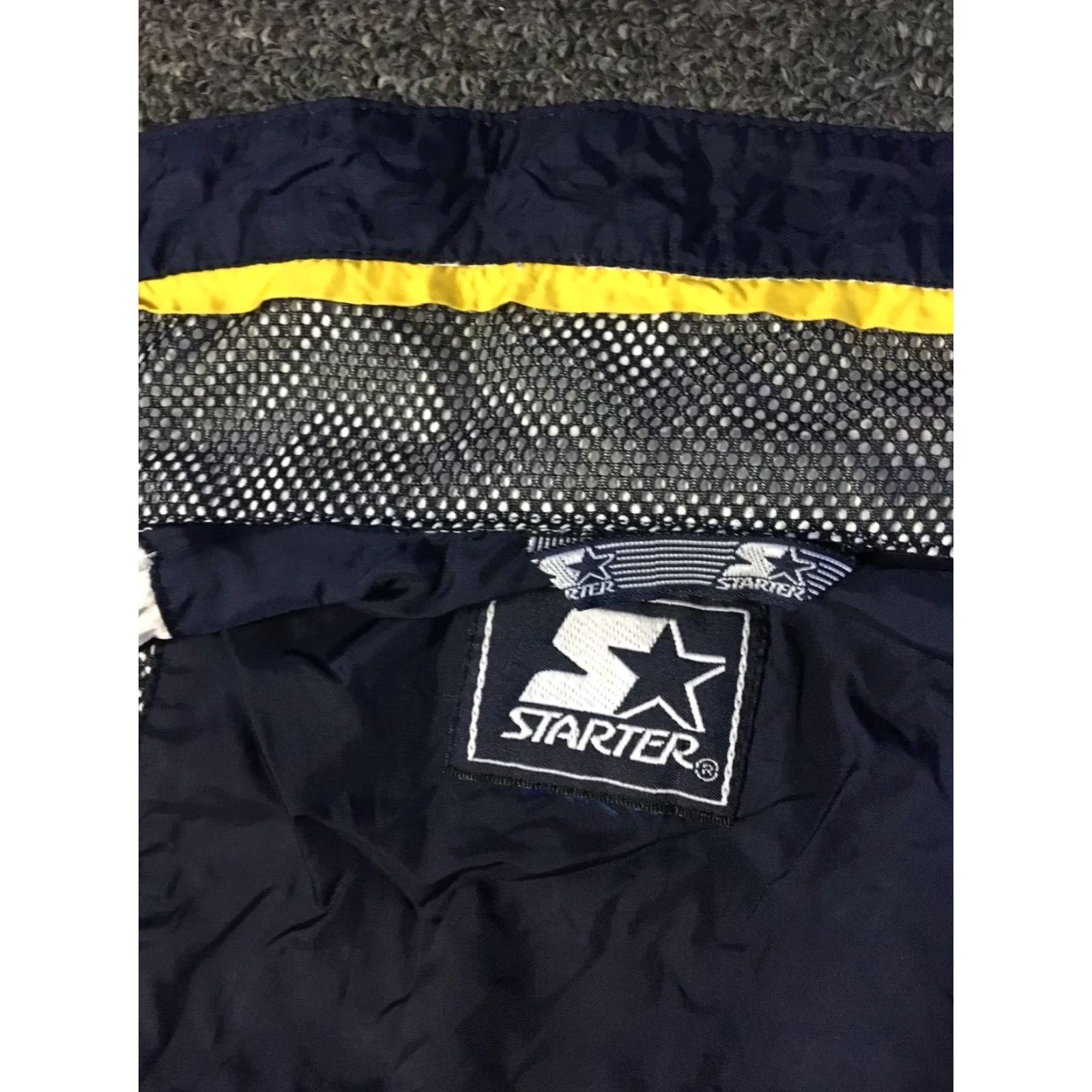 Starter VINTAGE 90s Starter Windbreaker Jacket Women M White Blue Yellow Logo Zip Size M / US 6-8 / IT 42-44 - 5 Thumbnail
