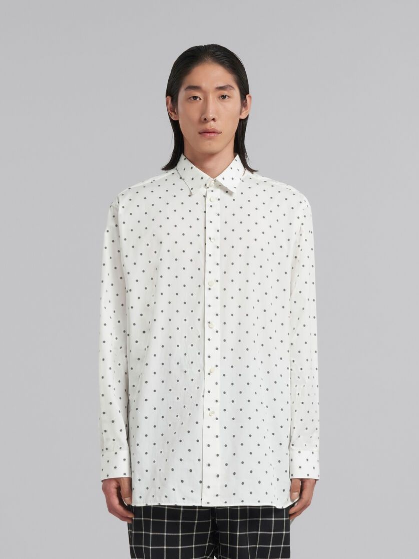 Marni o1w1db10125 Poplin Long Sleeved Shirt Polka Dots in White Size US XL / EU 56 / 4 - 2 Thumbnail