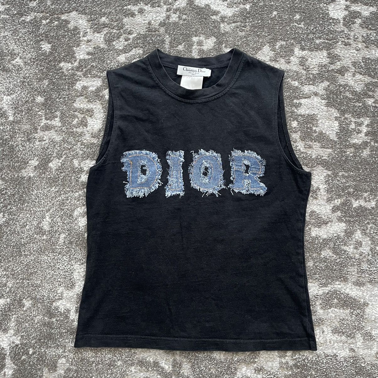 Dior × Vintage Vintage Dior black tank top with Dior denim logo