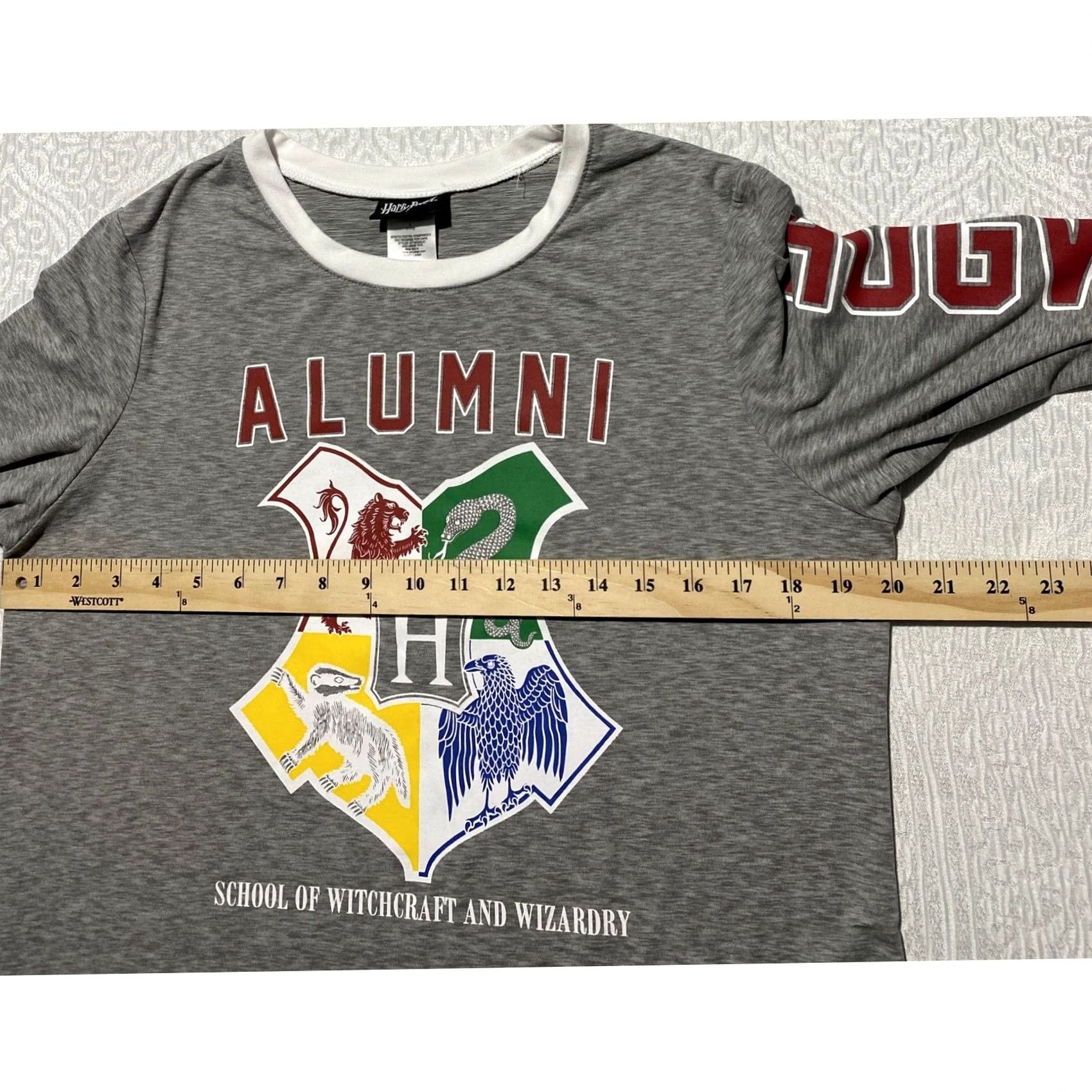 Vintage Harry Potter Hogwarts Alumni Long Sleeve Shirt Gray Juniors Large GT19G002JC Size L / US 10 / IT 46 - 4 Thumbnail