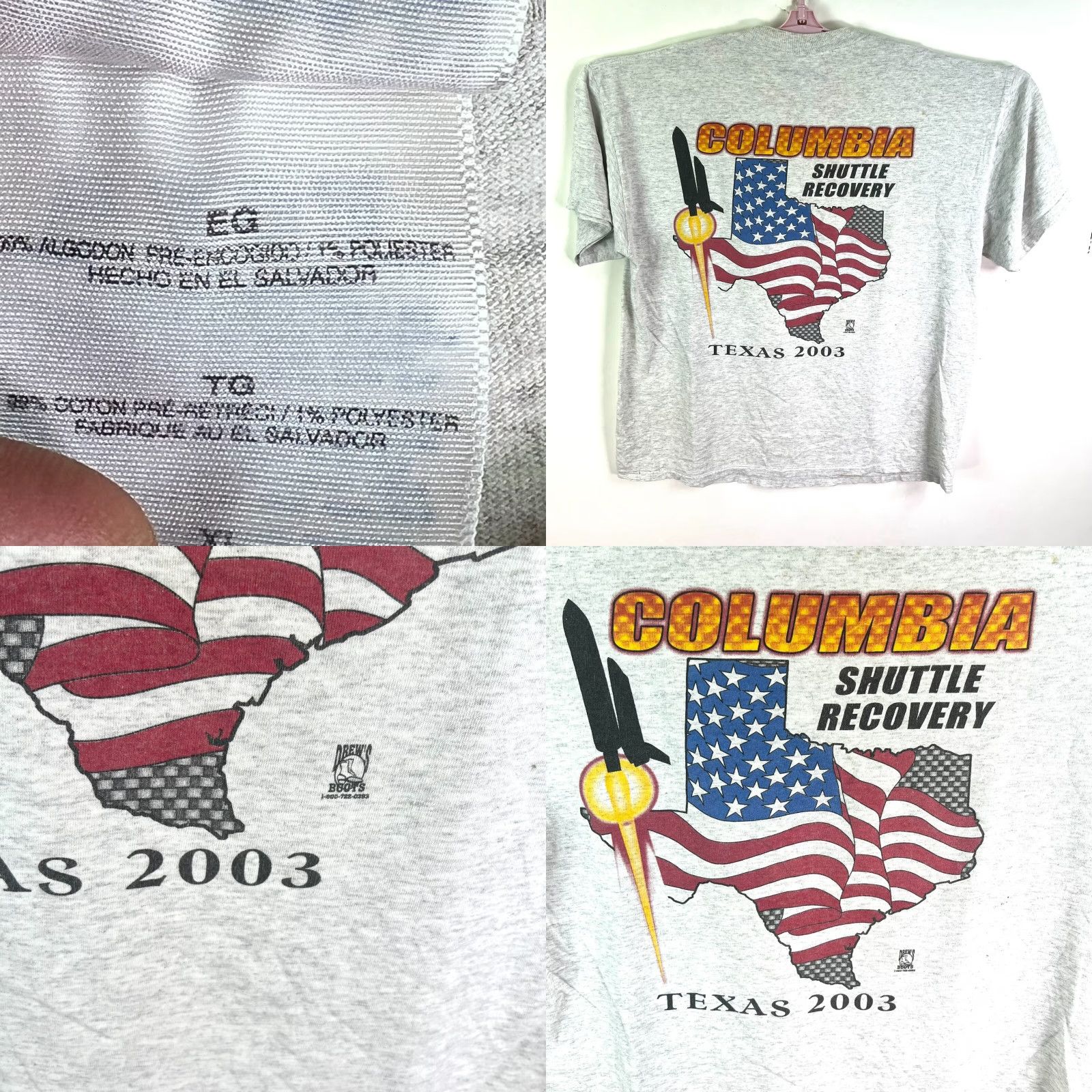 Gildan VINTAGE Columbia Shuttle Recovery T Shirt Adult XL Gray Gildan Logo Graphic Print 2000s USA 90s? Size US XL / EU 56 / 4 - 8 Thumbnail