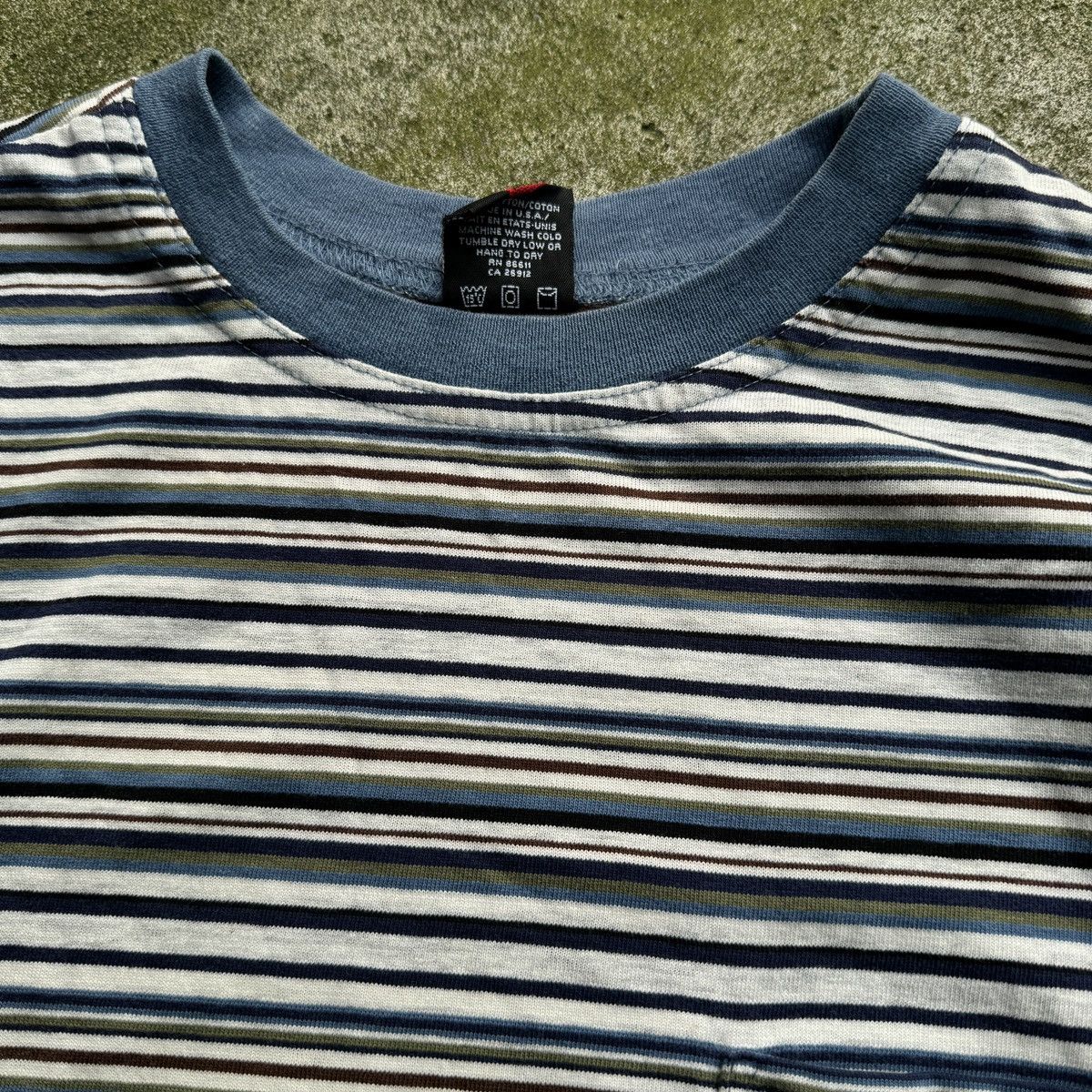 Vintage Thrashed Faded Distressed No Fear Striped Shirt ERD Grunge Size US L / EU 52-54 / 3 - 9 Thumbnail