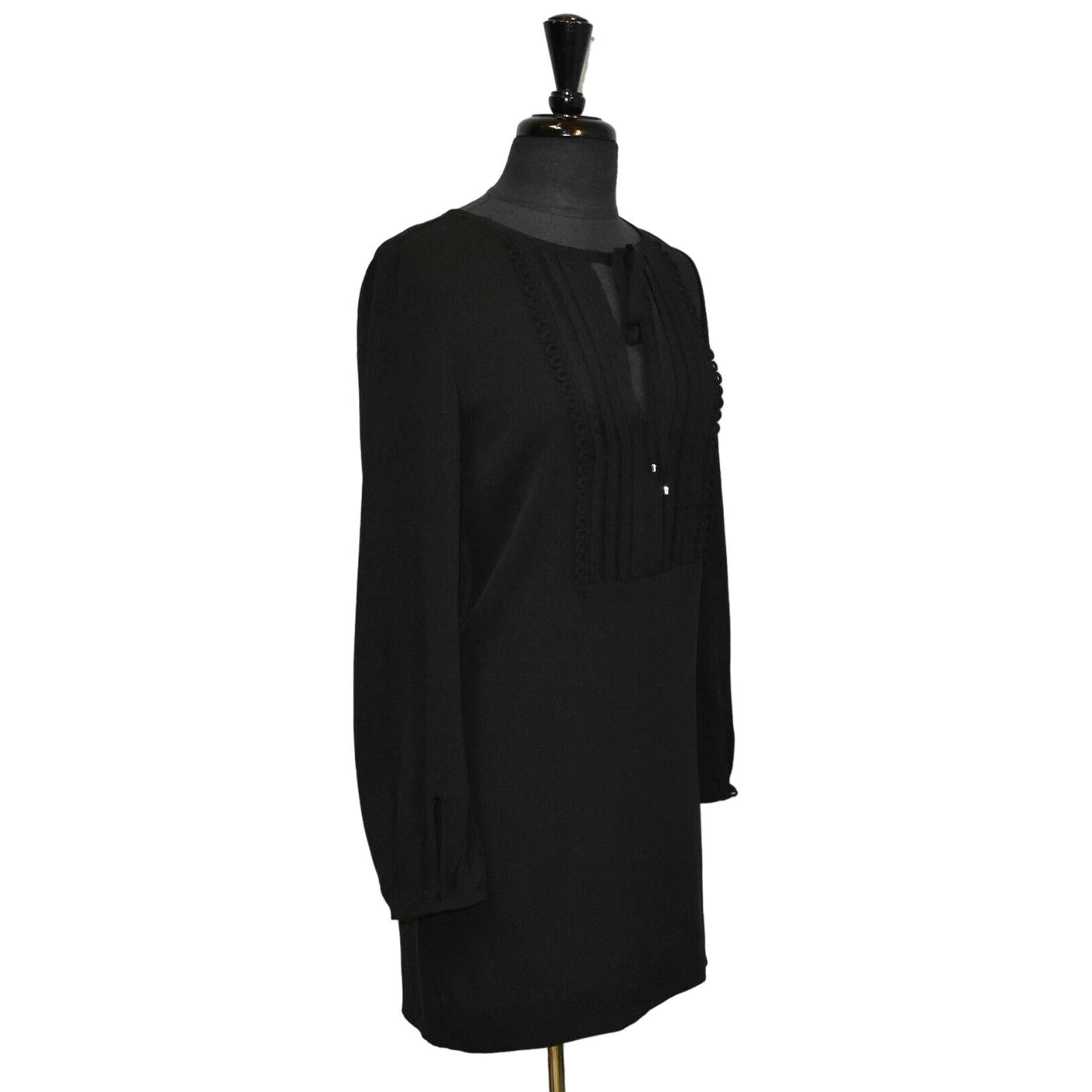 Diane von Furstenberg B2 DIANE VON FURSTENBERG Black Pleated W/Neck Tie Dress Sz 2 Size XS / US 0-2 / IT 36-38 - 2 Thumbnail
