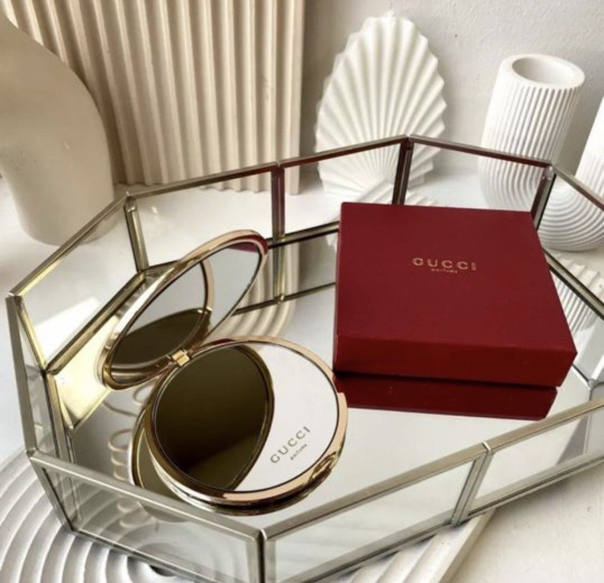 Gucci Gucci Gold Monogram Double Mirror Size ONE SIZE - 3 Thumbnail
