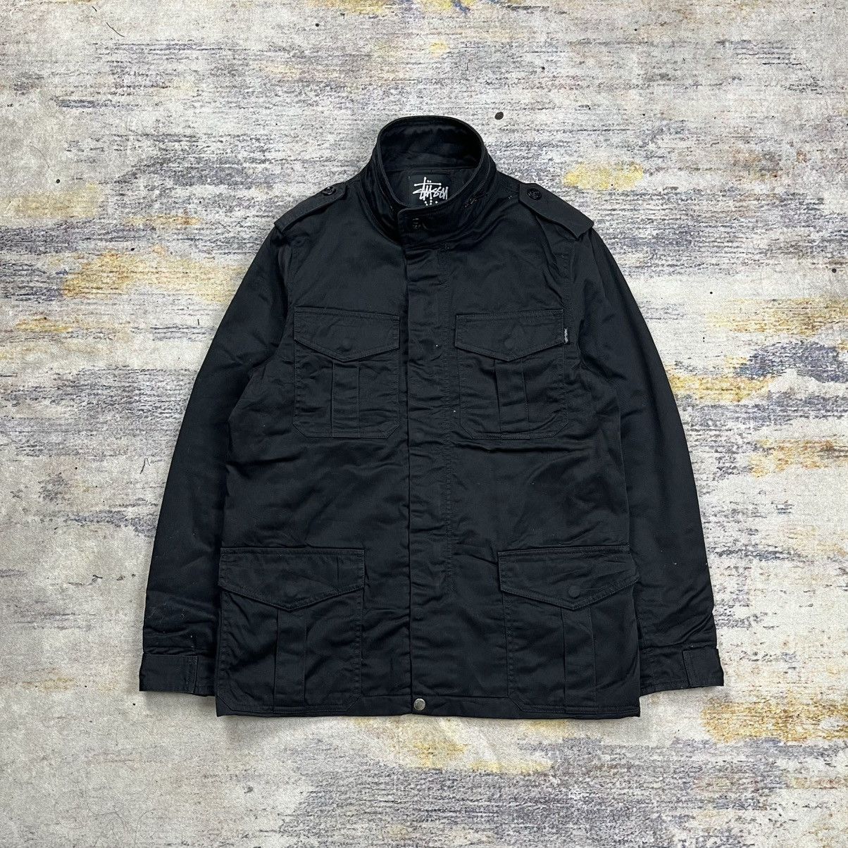 Stussy Short Parka Waxed Linen | Grailed