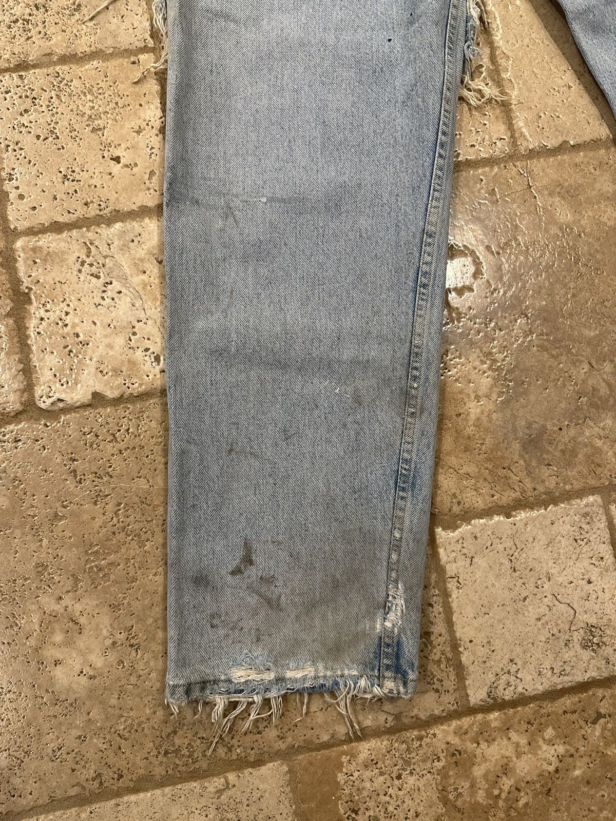 Lee Vintage Lee Painter Blue Denim Thrashed / Distressed Jeans Size US 36 / EU 52 - 12 Thumbnail