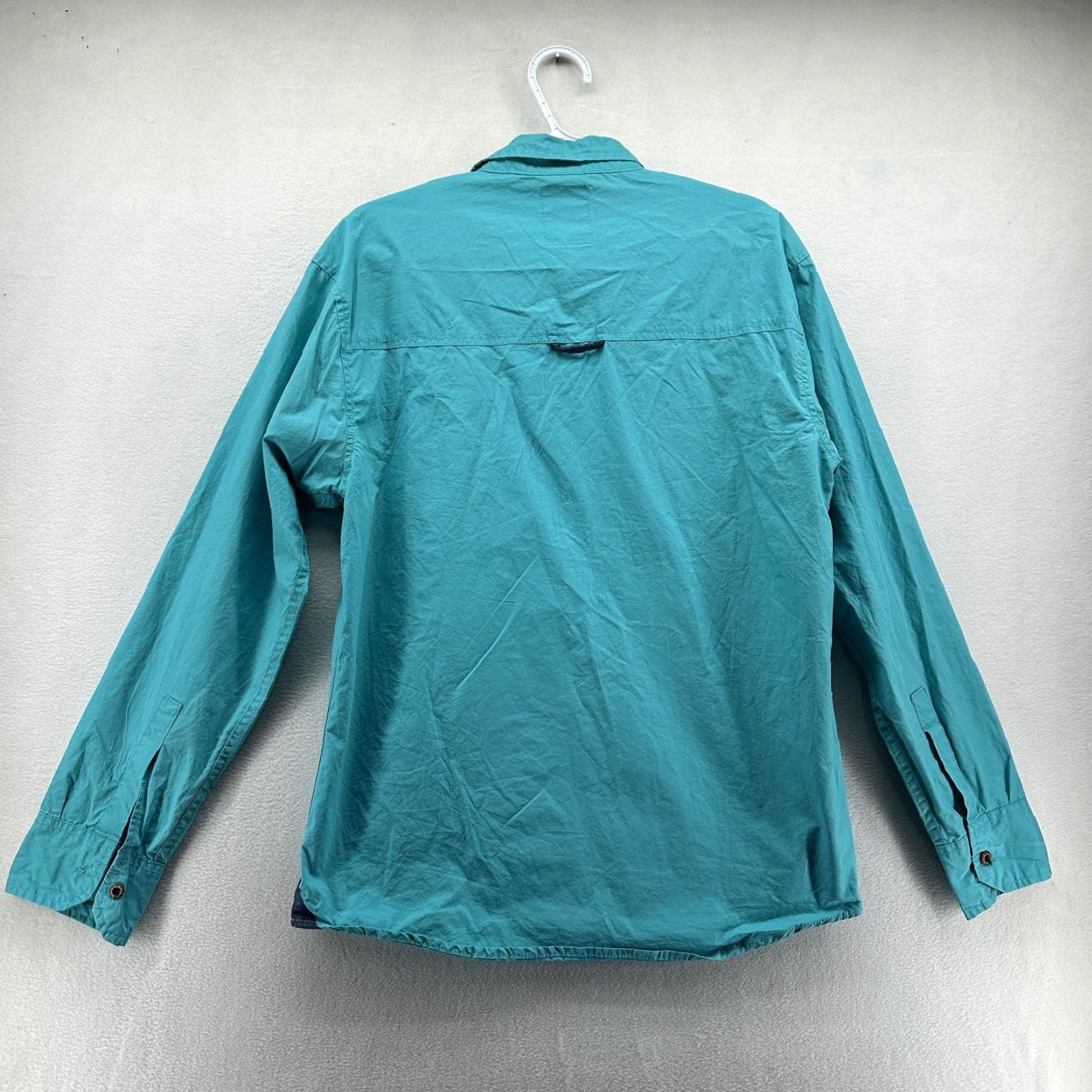 Denime Sixtynine Club Shirt Mens Large Turquoise Blue Long Sleeve Button Up Denim Trim Size US L / EU 52-54 / 3 - 6 Thumbnail