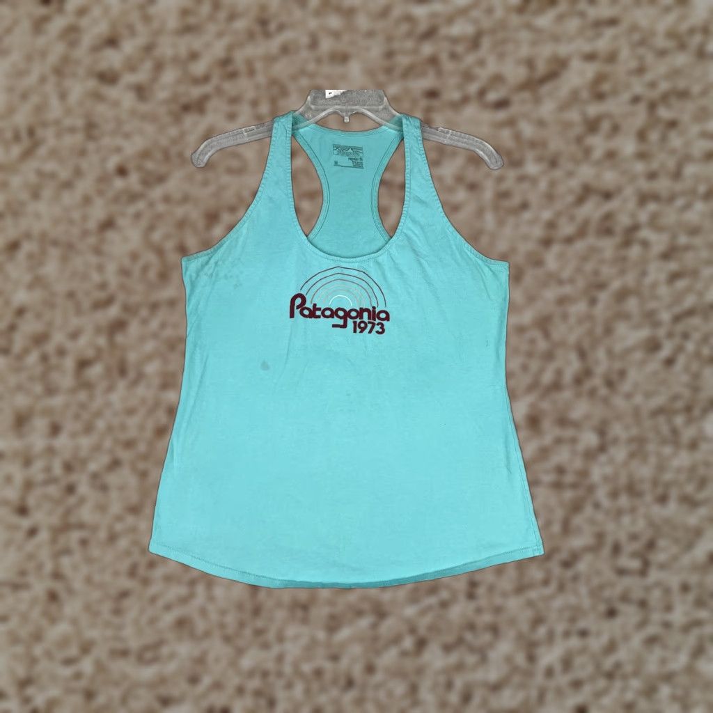 Patagonia Patagonia Tank Top Womens M Blue Racerback 1973 Graphic Lightweight Sleeveless Activewear Shirt Size M / US 6-8 / IT 42-44 - 1 Thumbnail