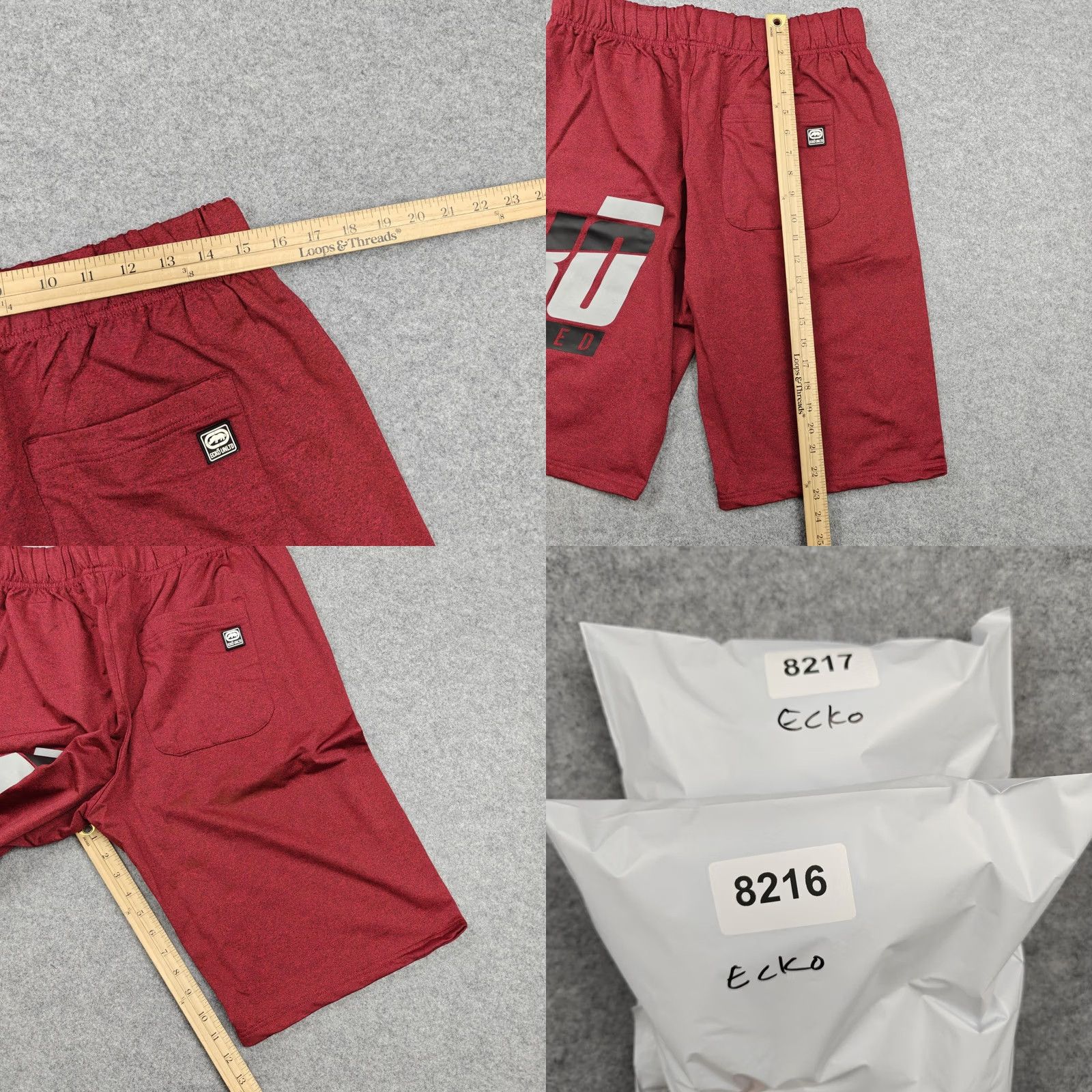 Ecko Unltd. Ecko Unltd Shorts Mens M Red Marled Drawstring Logo Pockets Athletic Size US 31 - 8 Thumbnail