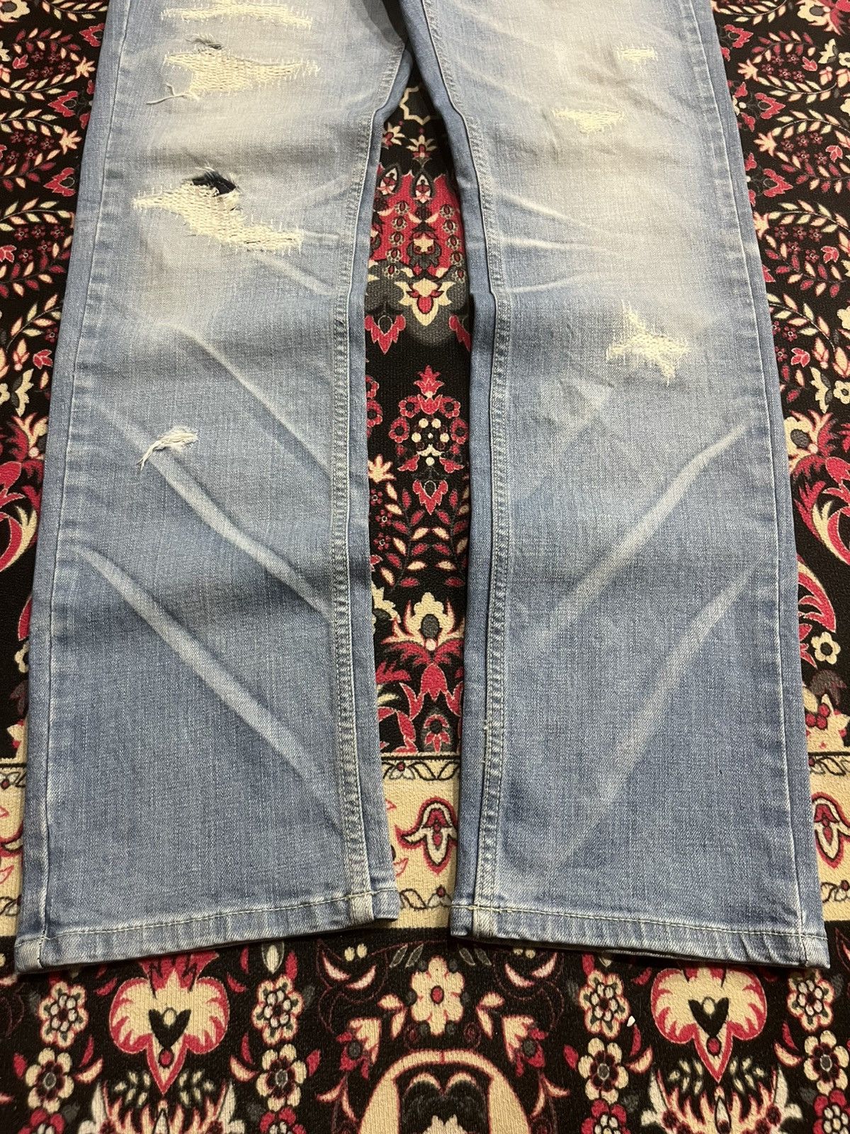 Japanese Brand Vintage Arix Jeans Blue Wash Sashiko Stitching Striaght Jean Size US 34 / EU 50 - 9 Thumbnail