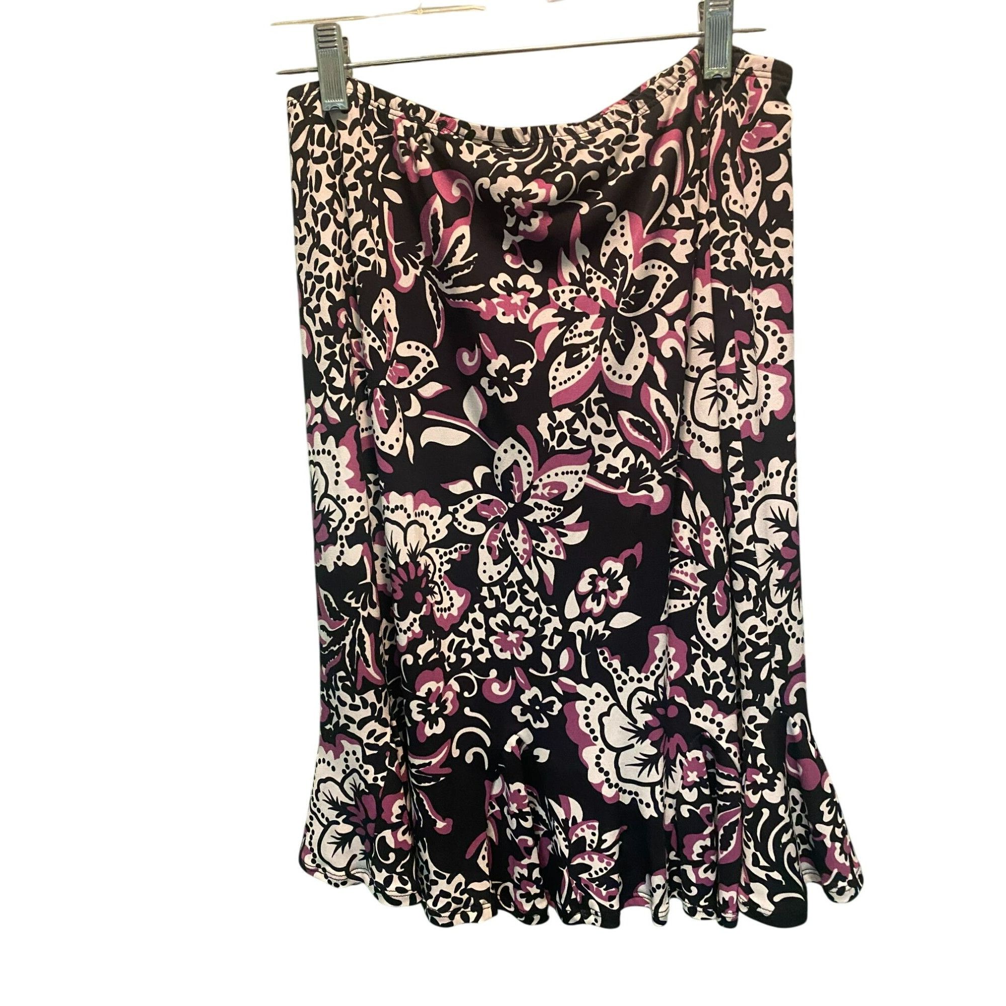 Other Petite Sophisticate Womens Black White Pink Floral Print Ski Size 27" / US 4 / IT 40 - 1 Thumbnail