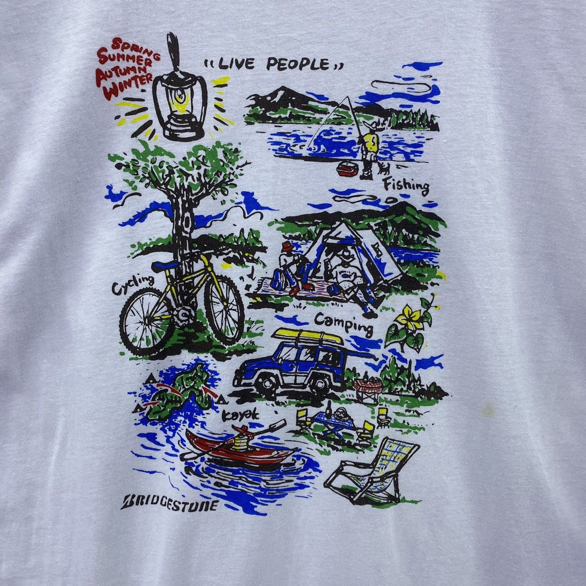 Japanese Brand × Vintage Vintage Bridgestone White Tee Size US L / EU 52-54 / 3 - 2 Thumbnail