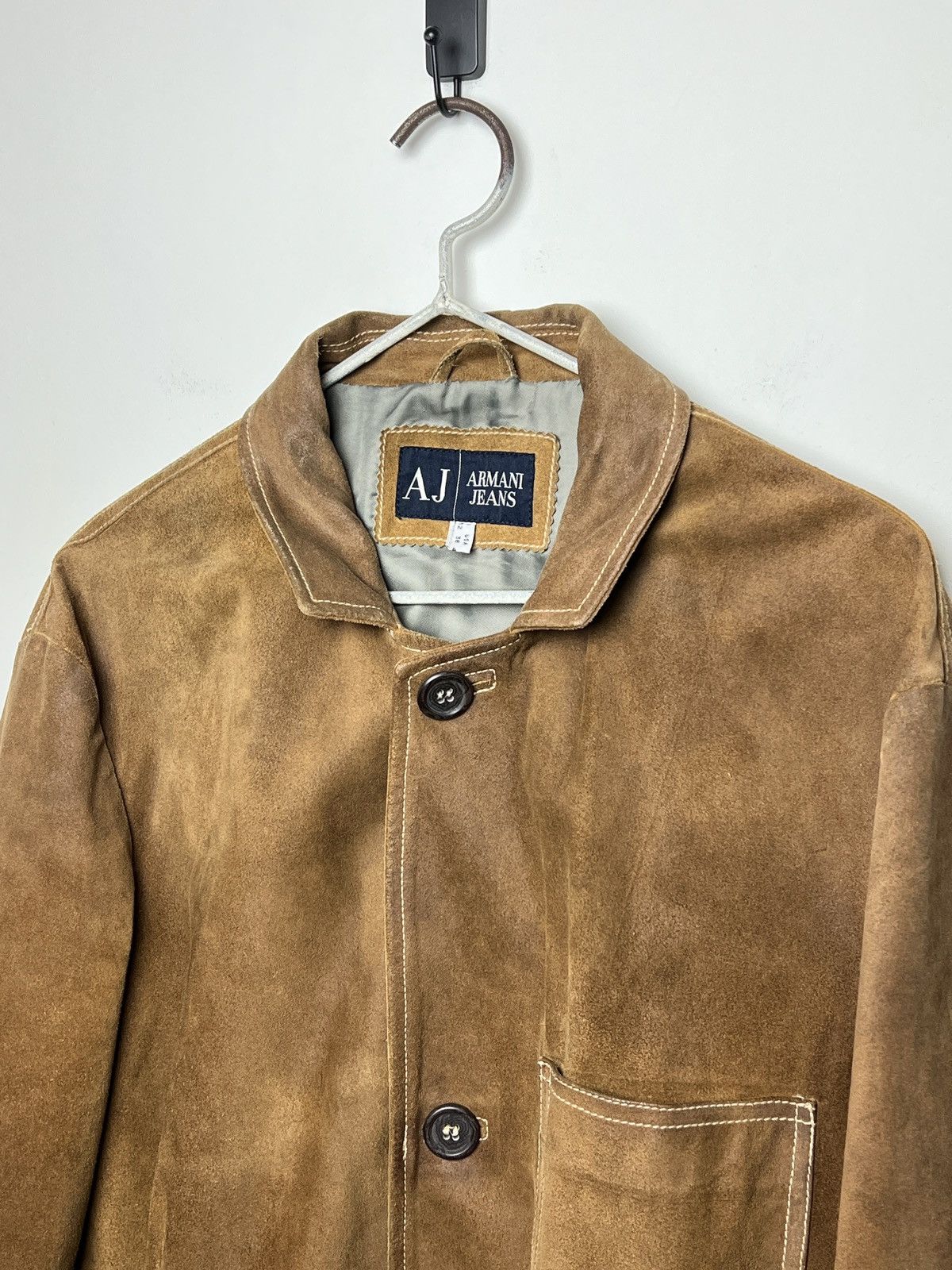Giorgio Armani armani y2k archive chore work leather jacket Size US L / EU 52-54 / 3 - 7 Thumbnail
