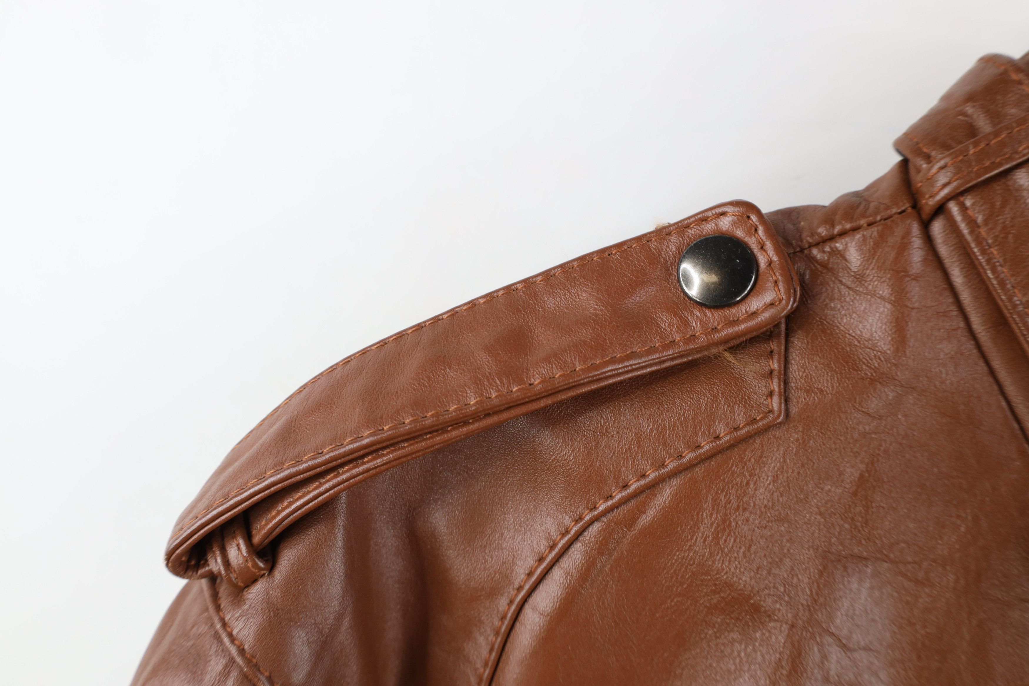 Vintage Vintage 70s 80s Streetwear Leather Cafe Racer Bomber Jacket Size US XXL / EU 58 / 5 - 5 Thumbnail