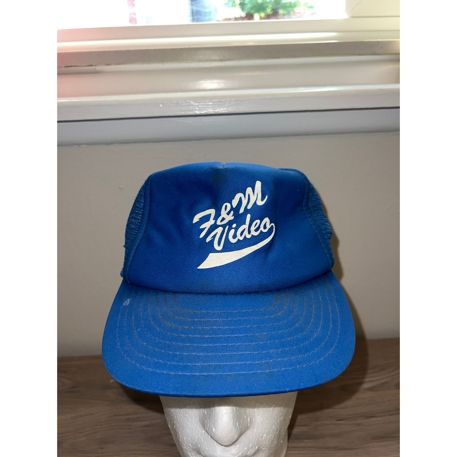 Vintage Vintage F&M Video Blue Trucker Hat Headwear Snapback VTG OS Size ONE SIZE - 1 Thumbnail