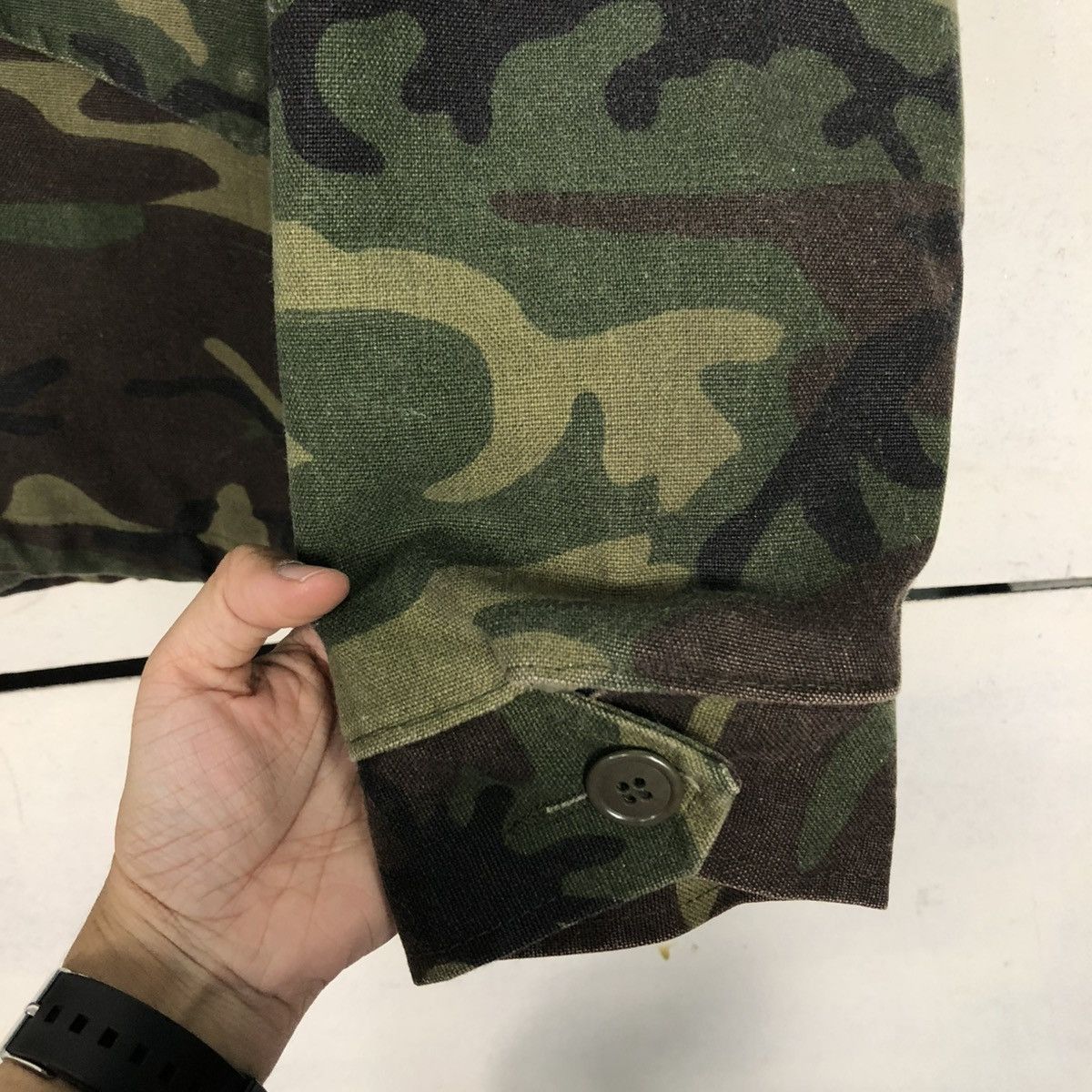 Vintage 🔥VINTAGE CHORE JACKET M-52 CARGO POCKET CAMOUFLAGE USA Size US L / EU 52-54 / 3 - 17 Thumbnail