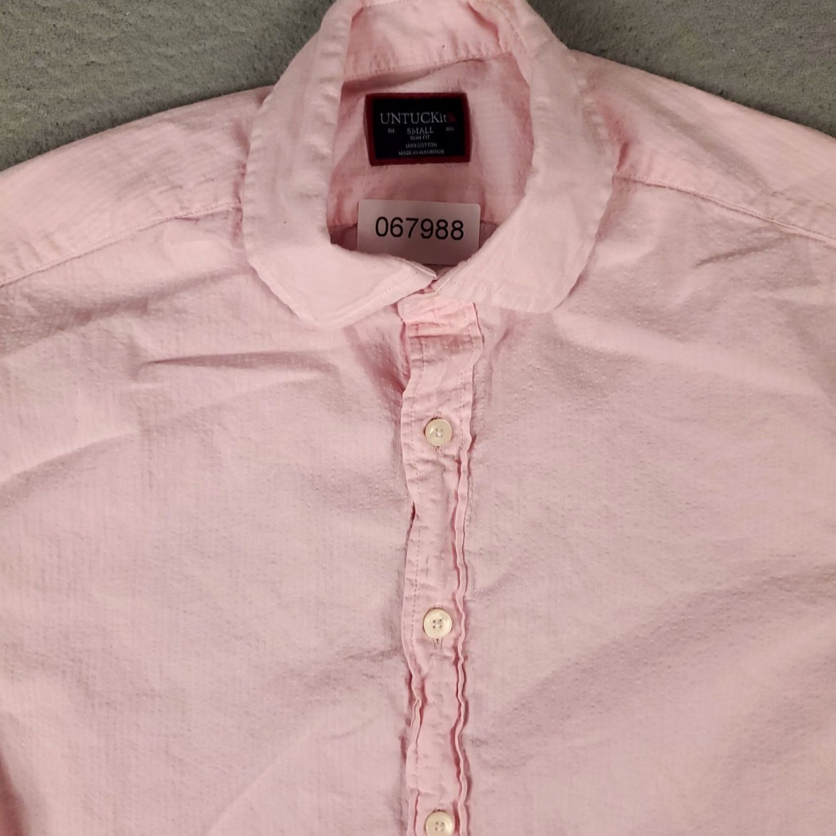 UNTUCKit UNTUCKit Shirt Mens S Pink Short Sleeve Seersucker Button Up Casual Size US S / EU 44-46 / 1 - 2 Thumbnail