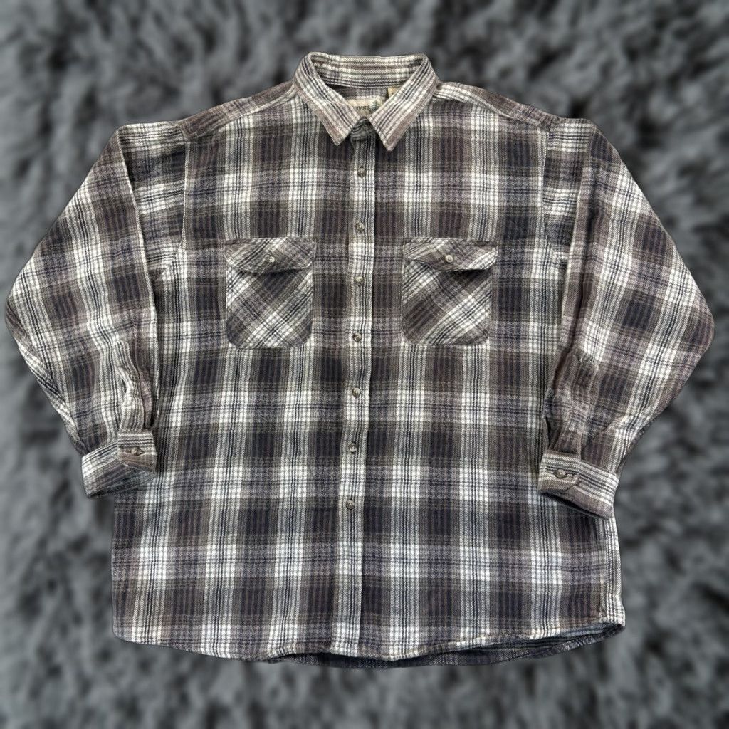 Vintage VINTAGE Fieldmaster Shirt Mens 2XL Tall Plaid Flannel Long Sleeve Button Up USA Size US XXL / EU 58 / 5 - 1 Thumbnail