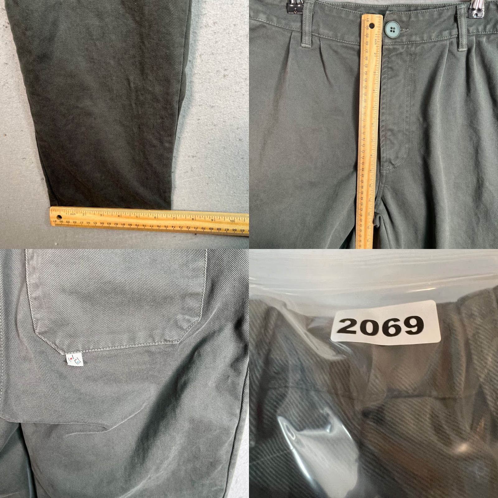 Vintage Bonne Amsterdam Mens Size 31 Gray Cotton Pleated Tapered Leg Chino Pants Size US 31 - 8 Thumbnail