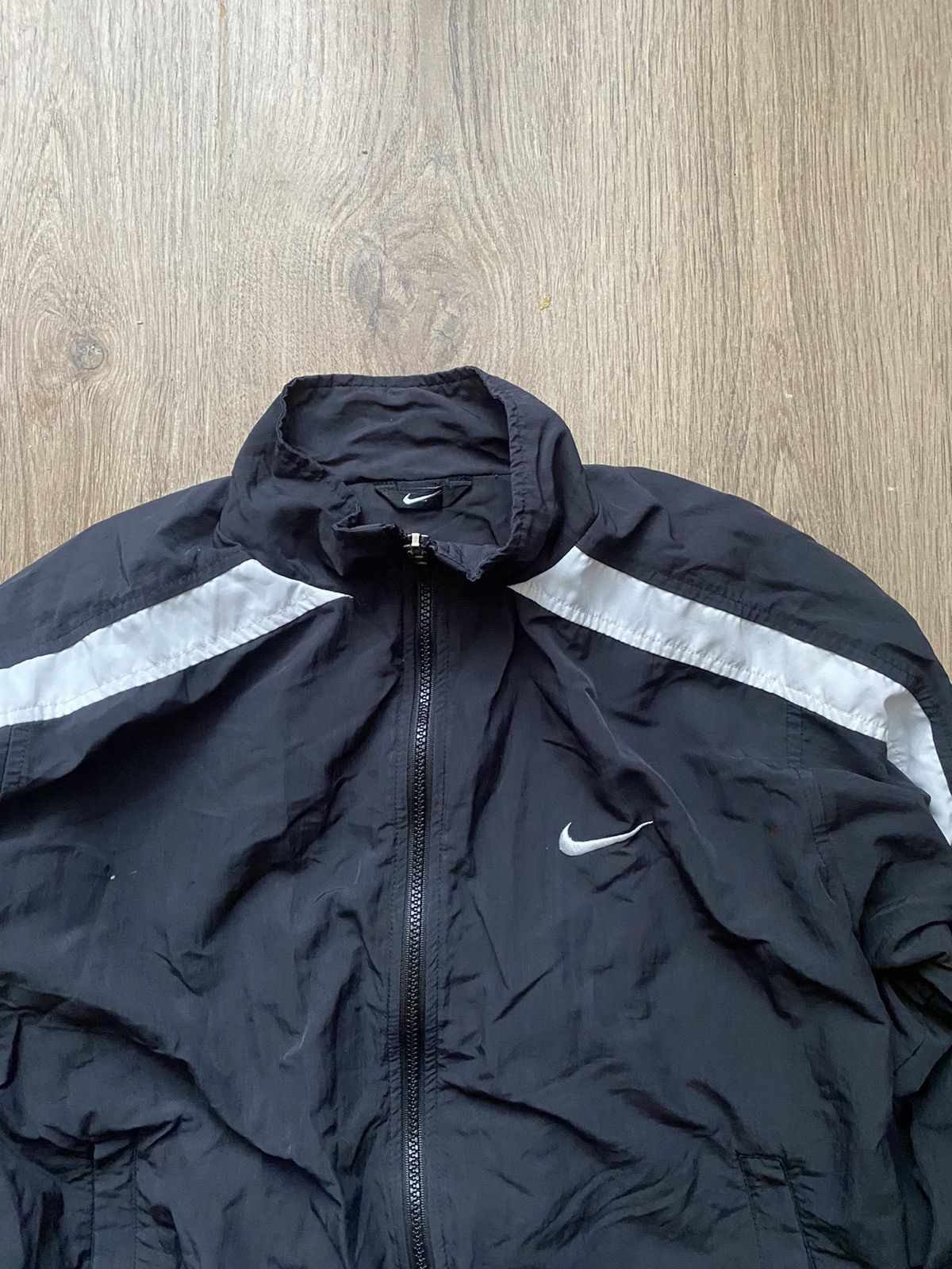Nike × Vintage Nike vintage Y2K drill big/logo swoosh nylon jacket Size US S / EU 44-46 / 1 - 2 Thumbnail