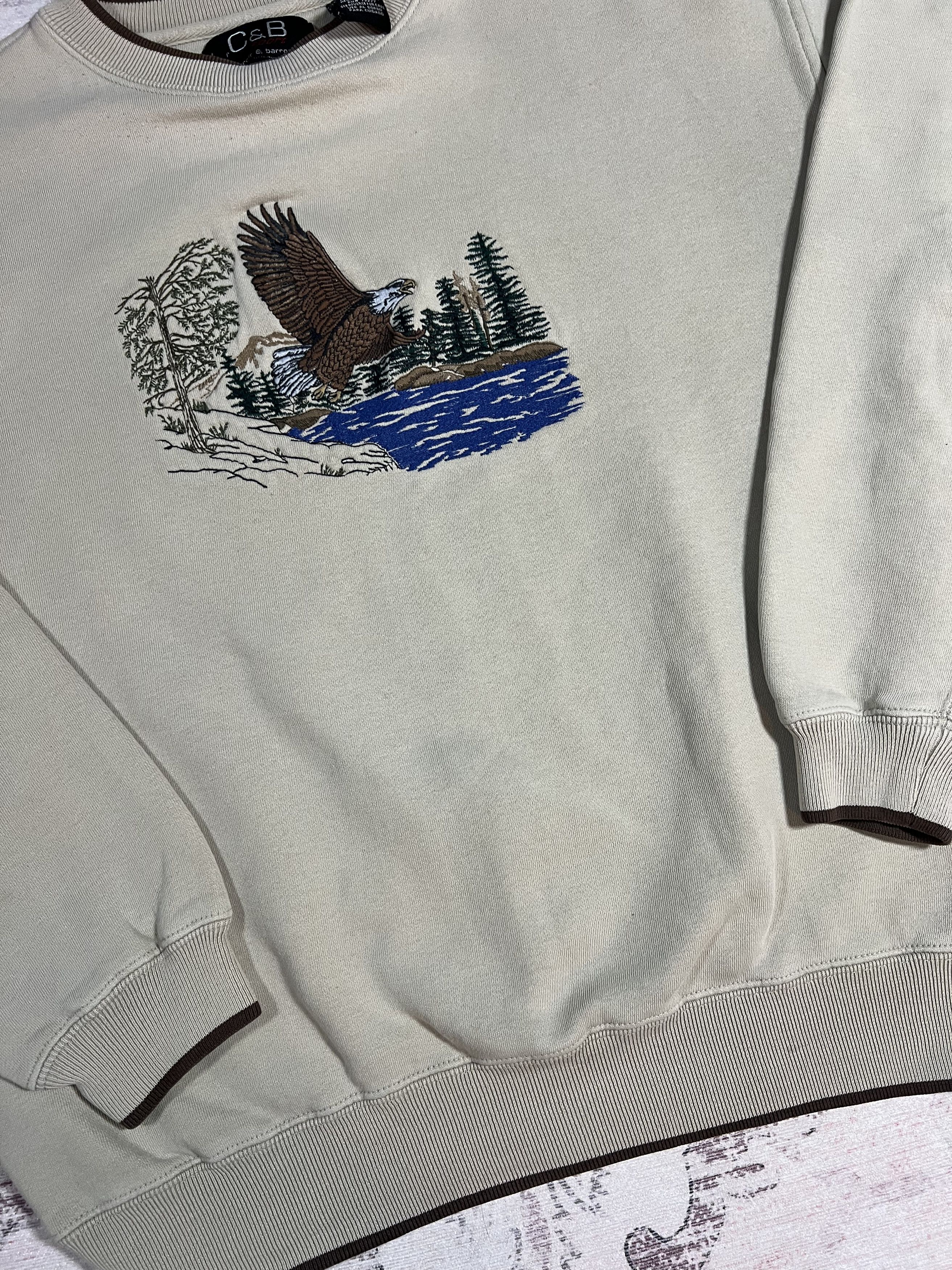 Vintage Vintage 90s Embroidered Bald Eagle Nature Crewneck Size US M / EU 48-50 / 2 - 2 Thumbnail