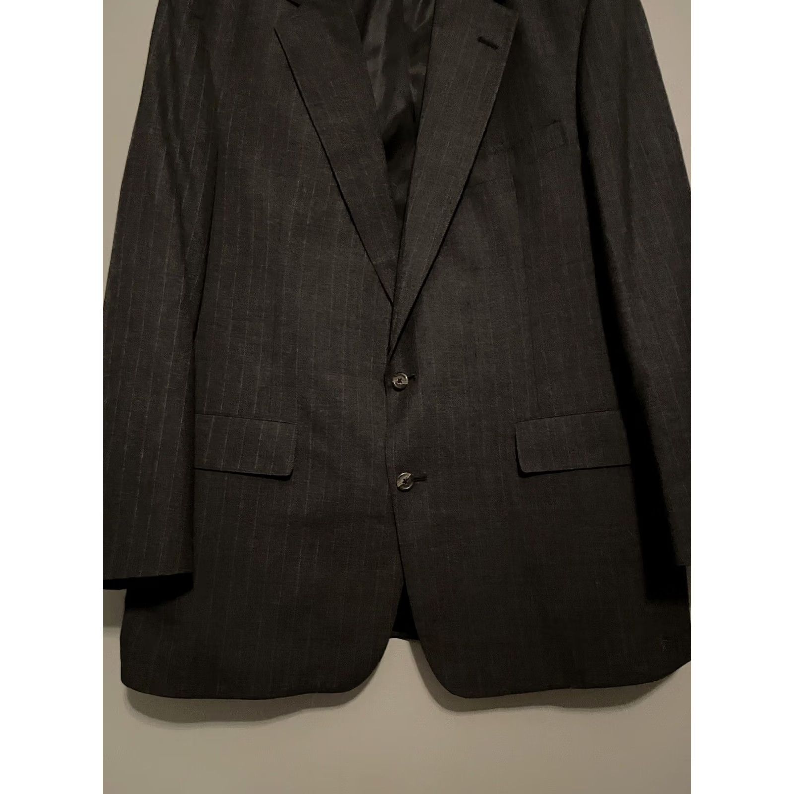 Brooks Brothers VINTAGE Brooks Brothers Blazer Black Pinstripe Single-Breasted 2-Button Notch Lapel Wool Size 48 Long Mens US-made Size 48R - 3 Thumbnail