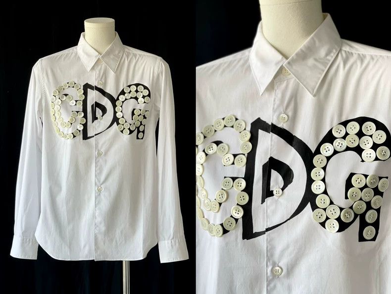 Comme des Garcons Comme Des Garcons Mainline button-up logo print basic whit Size M / US 6-8 / IT 42-44 - 6 Thumbnail