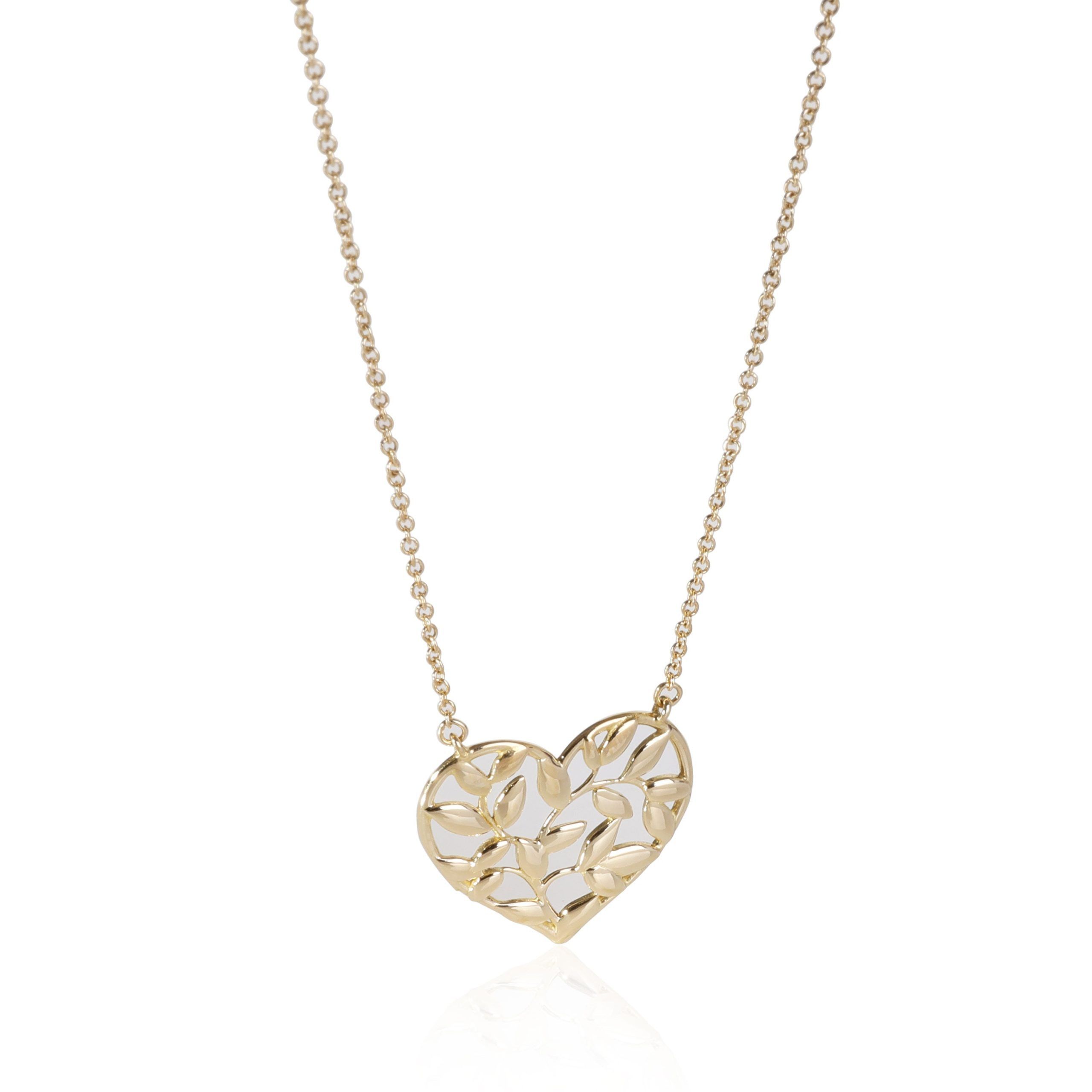 image of Tiffany Co Tiffany & Co. Paloma Picasso Olive Leaf Pendant In 18K Yellow Gold, Women's