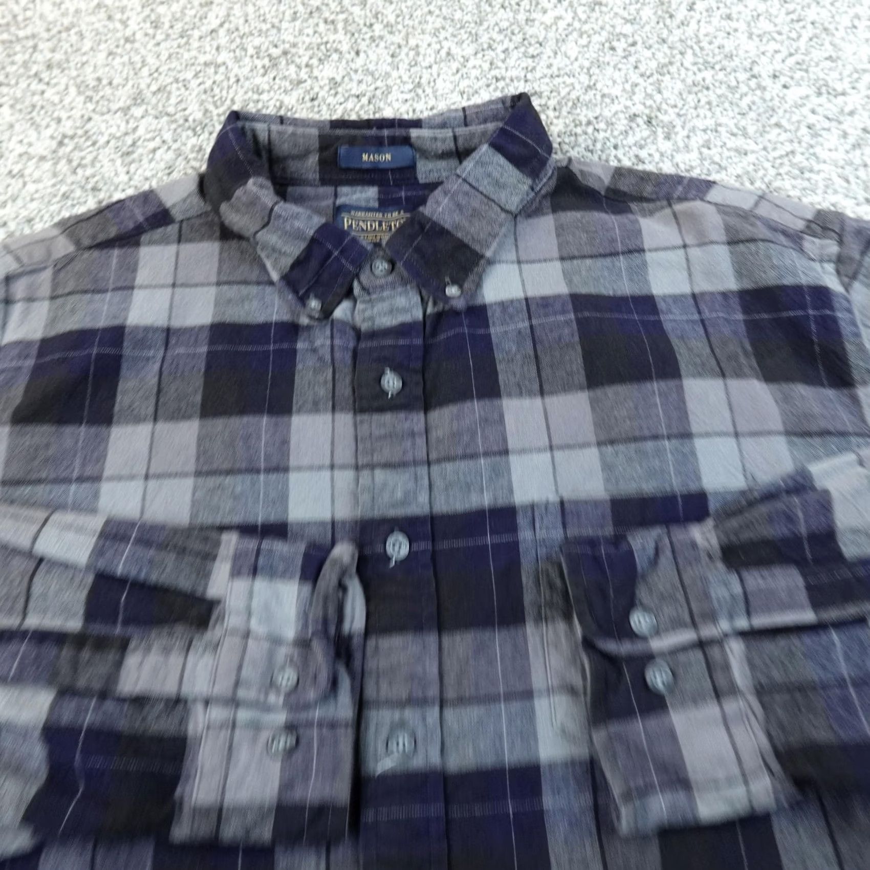 Pendleton Pendleton Shirt Mens 2XL Blue Plaid Flannel Button Up Long Sleeve Outdoor Work Size US XXL / EU 58 / 5 - 3 Thumbnail