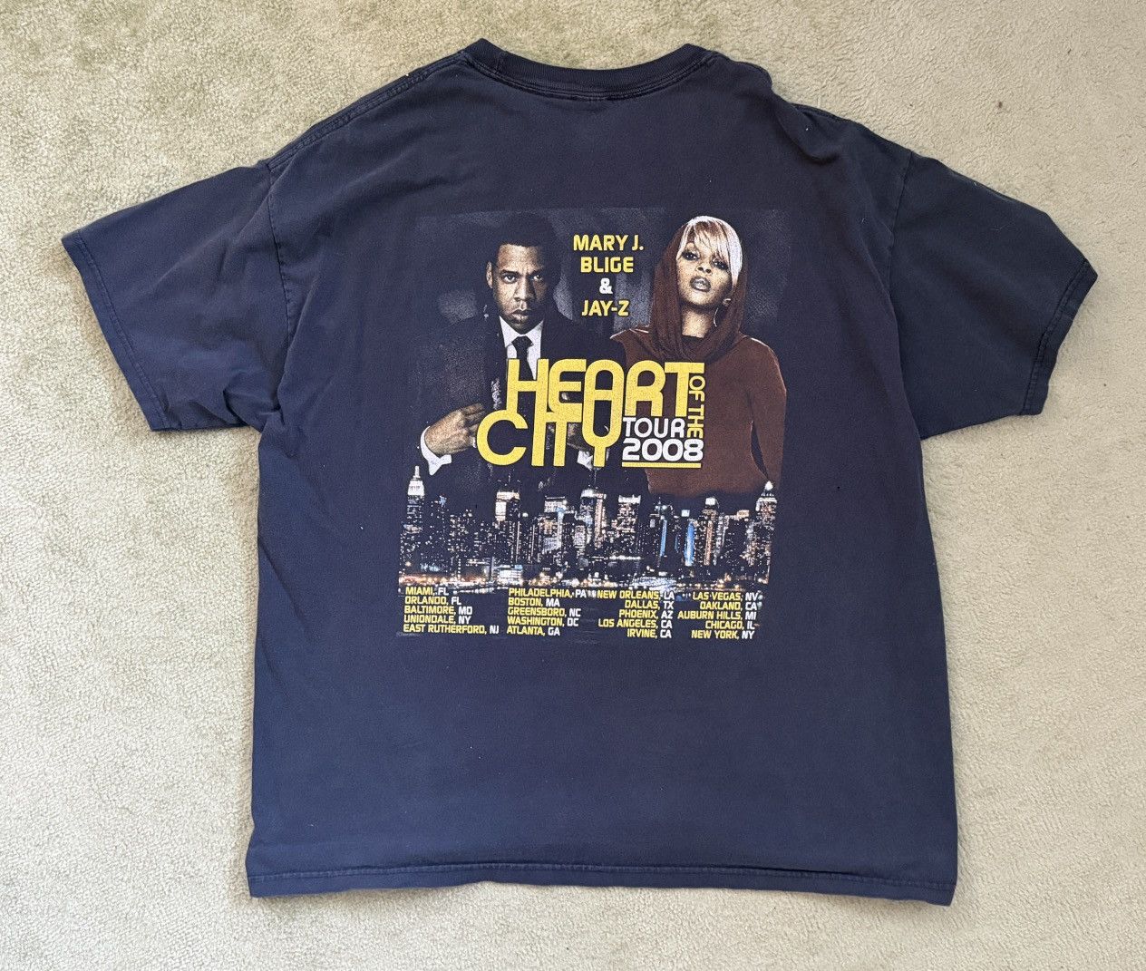 Rap Tees VINTAGE 2008 JAY-Z MARY J. BLIGE TOUR TEE Size US XL / EU 56 / 4 - 4 Thumbnail