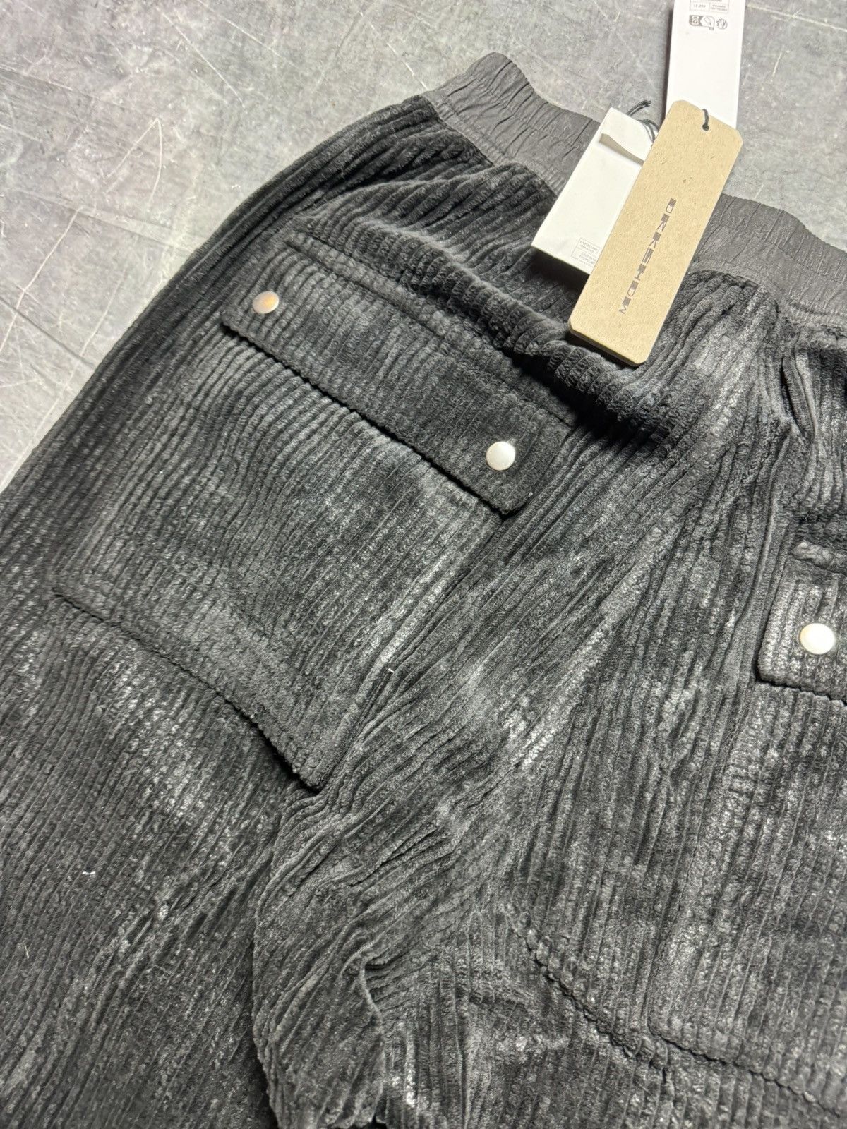 Rick Owens Rick Owens Drkshdw Geth Corduroy Cargo Bella Pants in Black Size US 34 / EU 50 - 10 Thumbnail