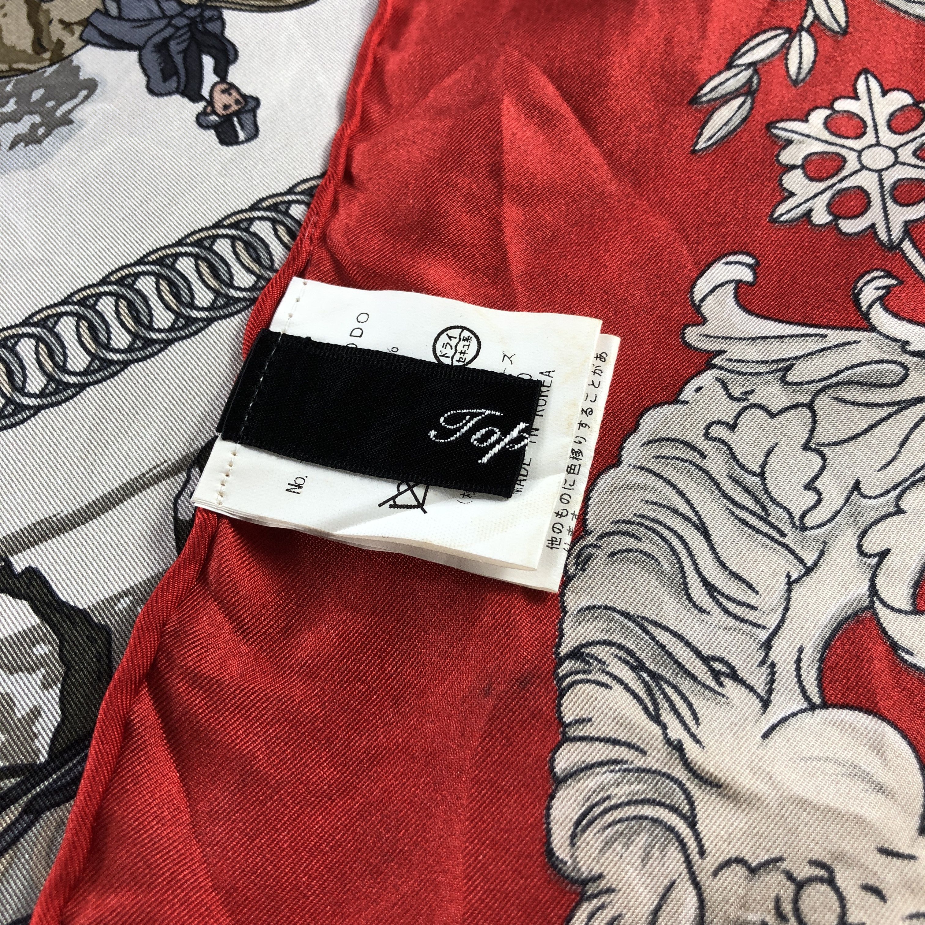 Japanese Brand Top Notch La Promenade de Paris Baroque Silk Scarf M1216 Size ONE SIZE - 7 Thumbnail