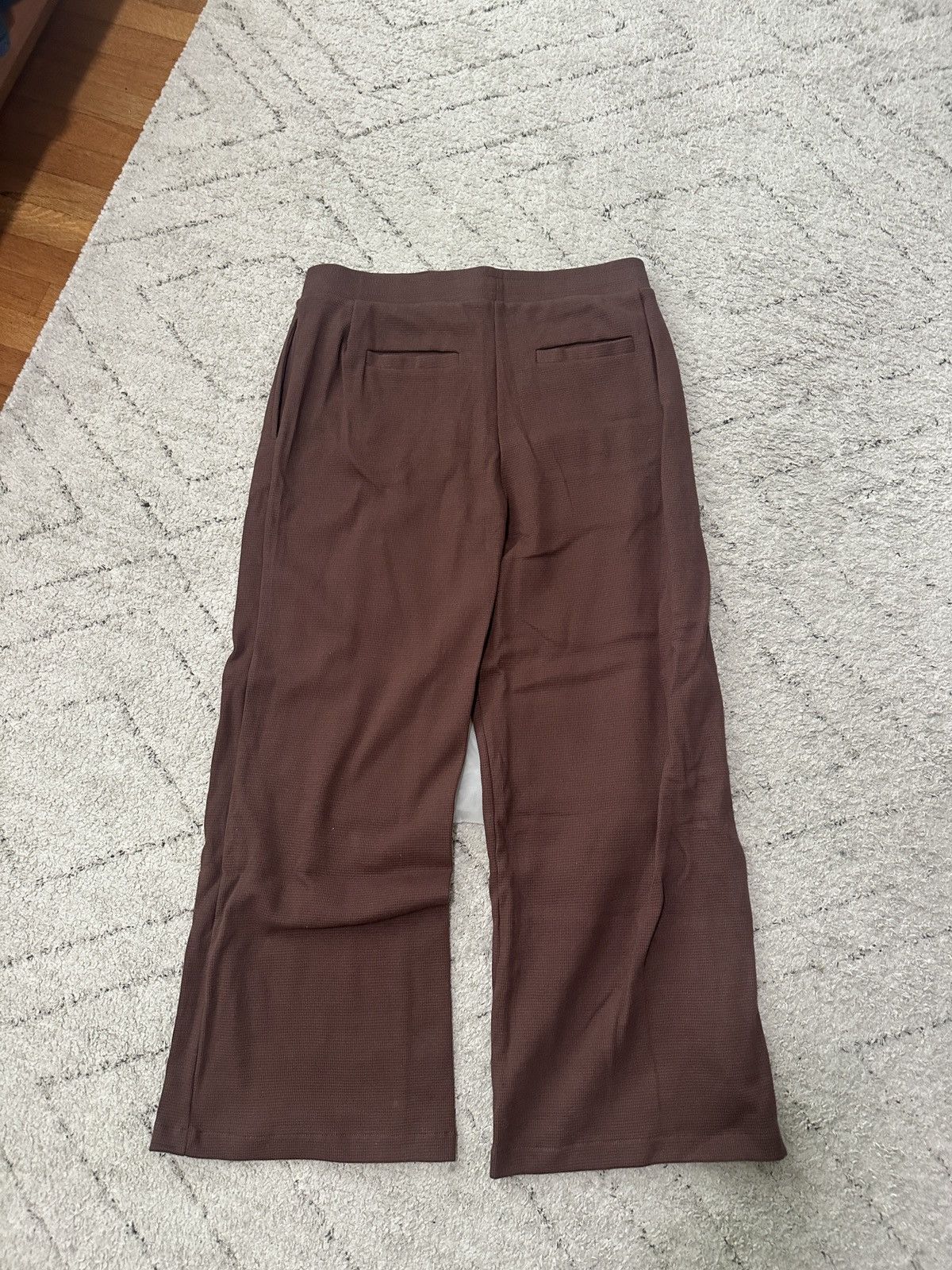 Other Brown Pleated Waffle Knit Lounge Pants Size US 32 / EU 48 - 3 Thumbnail