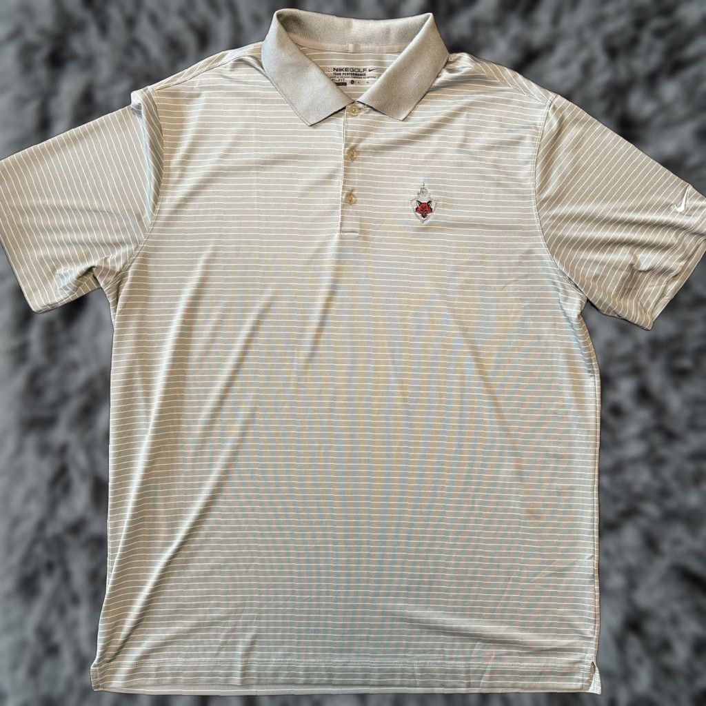Nike Nike Polo Mens XL Striped Gray White Dri-Fit Golf Classic Sports Size US XL / EU 56 / 4 - 1 Thumbnail