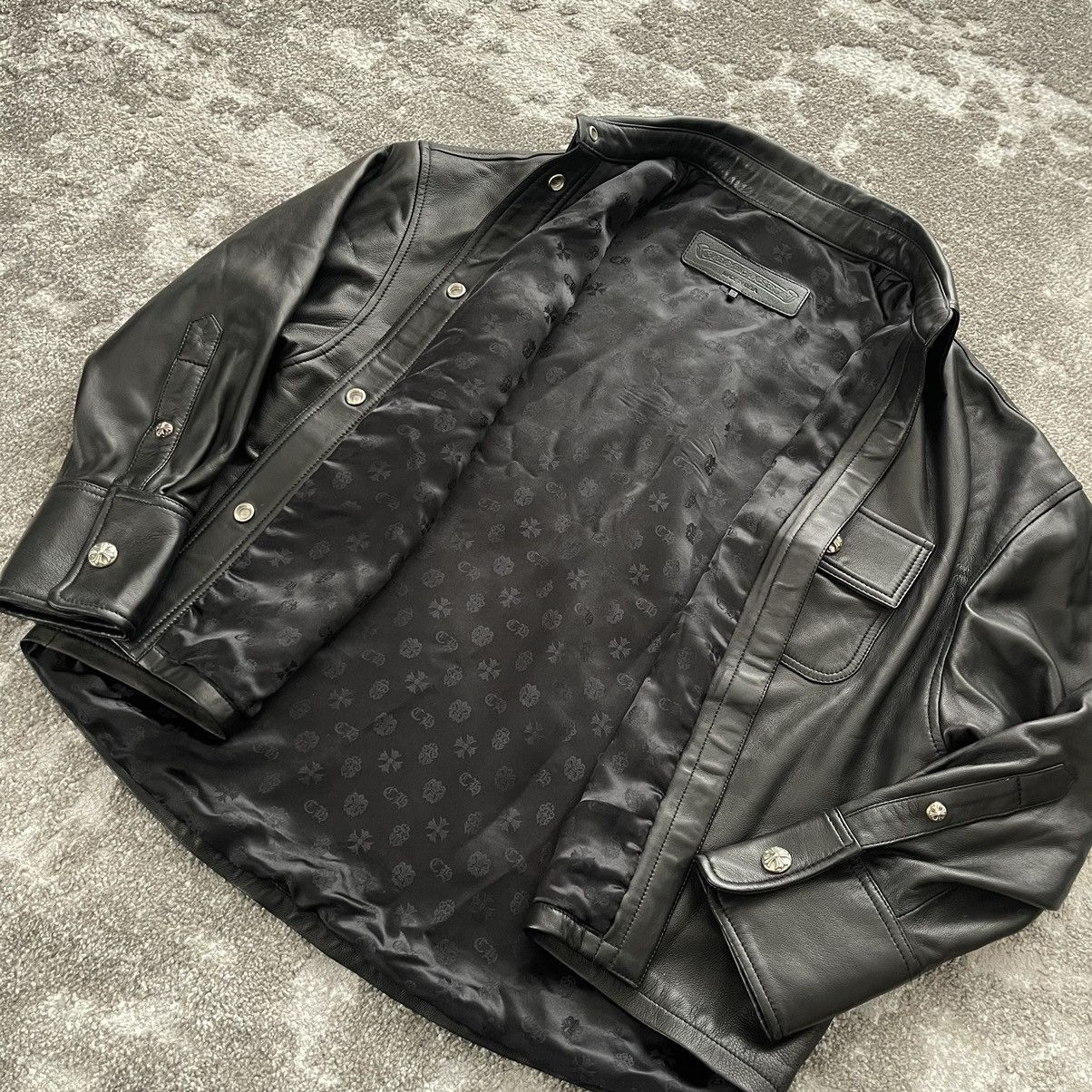 Chrome Hearts Chrome Hearts Black Leather Button Jacket Size US S / EU 44-46 / 1 - 4 Thumbnail
