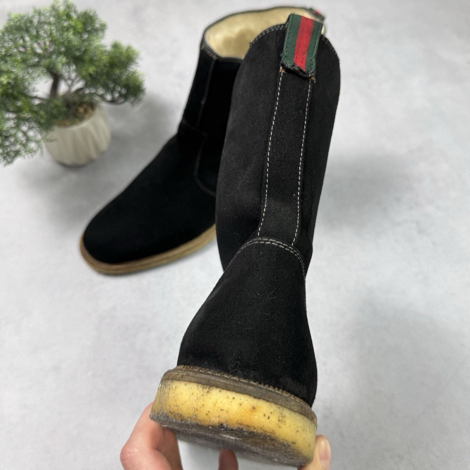 Gucci Gucci Men High Suede Fur Boot Winter Black Size US 9 Size US 9 / EU 42 - 7 Thumbnail