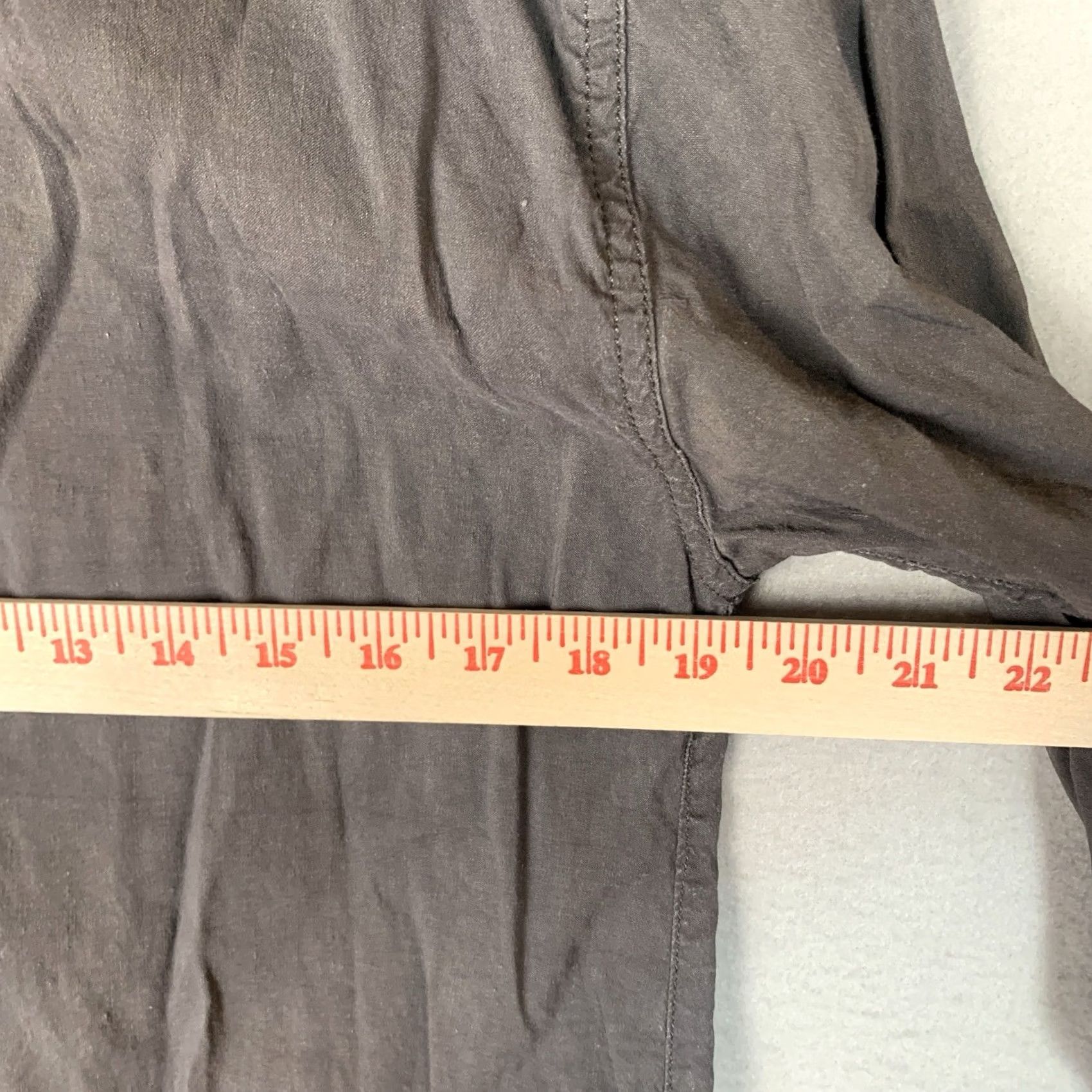 Eileen Fisher Eileen Fisher Shirt Womens Small Gray Linen Blend Button Office Siren Size S / US 4 / IT 40 - 5 Thumbnail