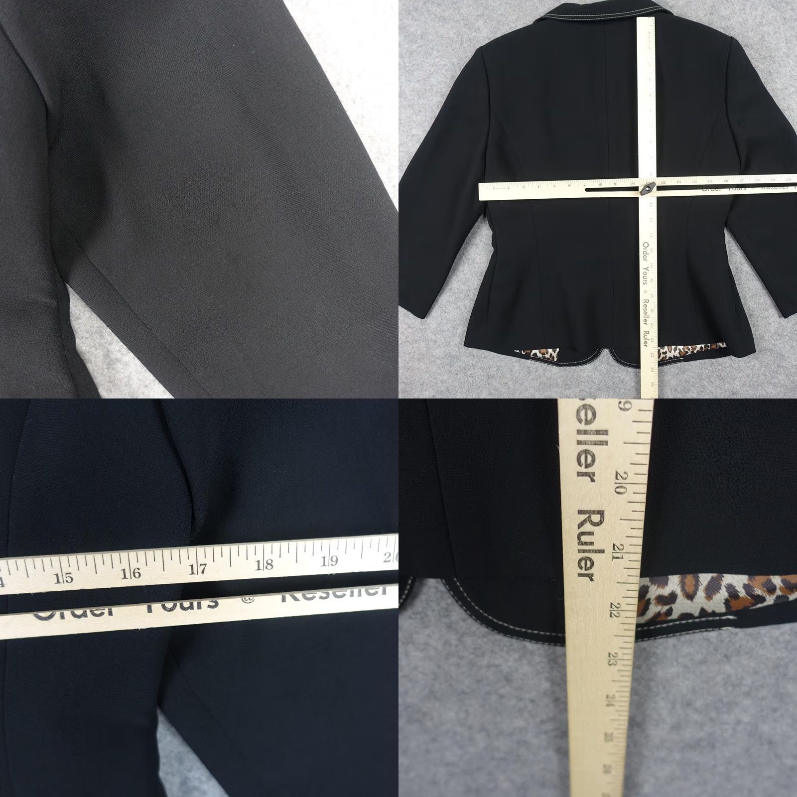 Vintage VINTAGE Collections for Le Suit Blazer Jacket Womens 10P Black Leopard Lined VTG Size L / US 10 / IT 46 - 8 Thumbnail