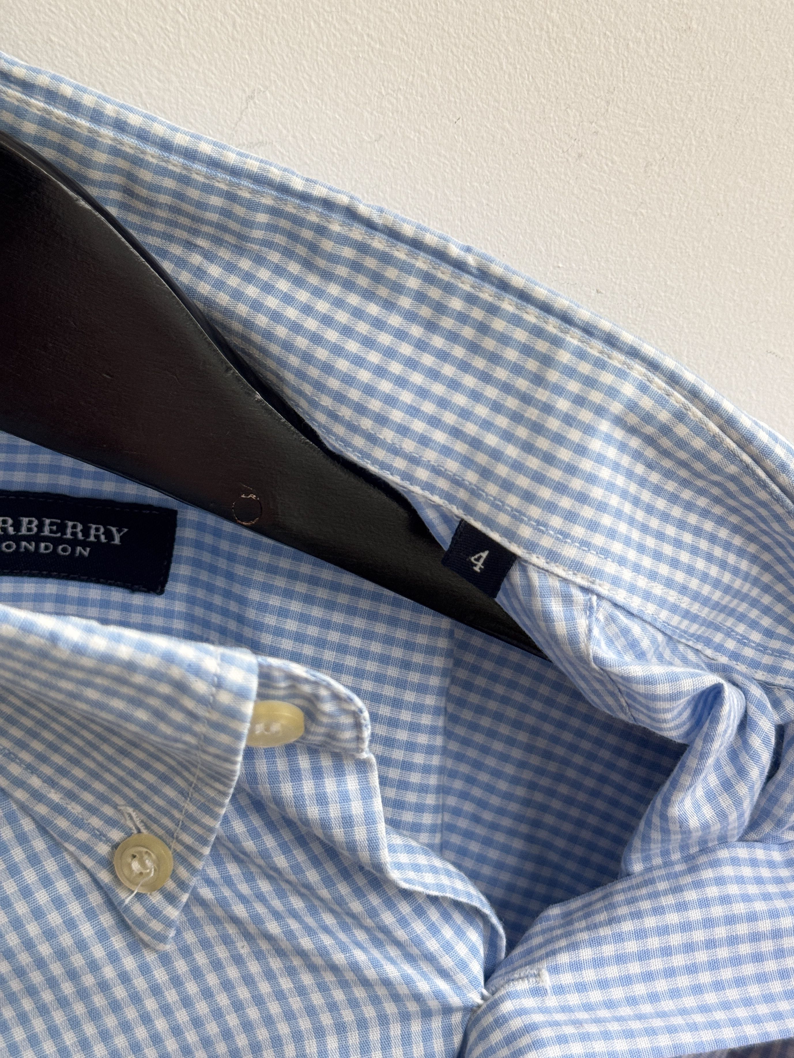Burberry Burberry Blue Check Button Up Shirt Size US XL / EU 56 / 4 - 7 Thumbnail