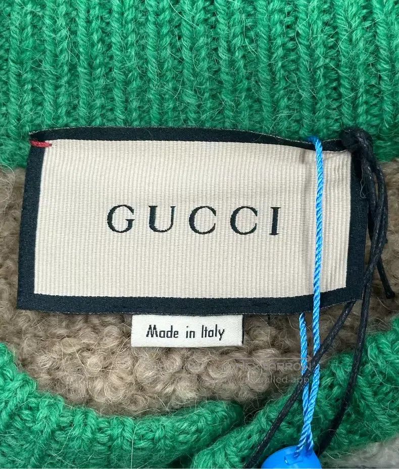 Gucci Gucci White and green diamond pattern GG knitted thick plu Size M / US 6-8 / IT 42-44 - 3 Thumbnail
