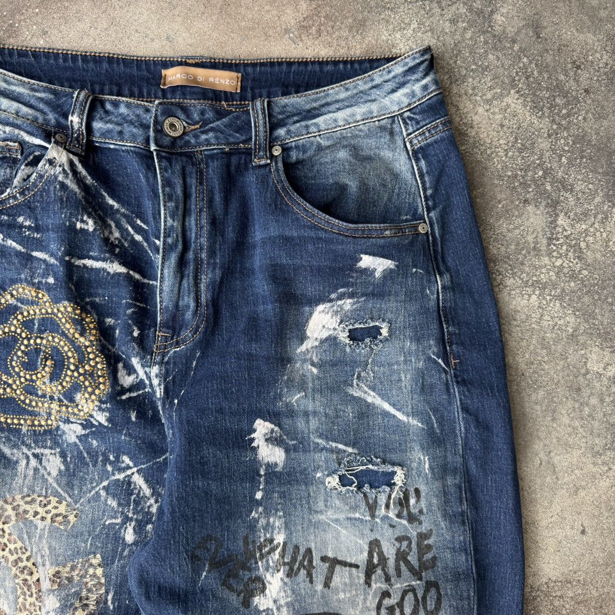 Hysteric Glamour × Japanese Brand × Vintage Vintage Painted Patchwork Washed Distressed Y2K Jeans Size US 32 / EU 48 - 4 Thumbnail